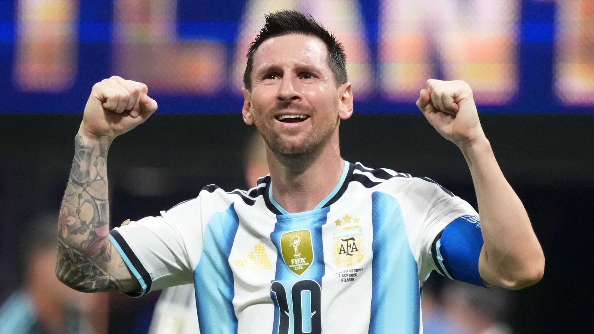 Antonela Roccuzzo beams with pride over Lionel Messi after Argentina’s victory