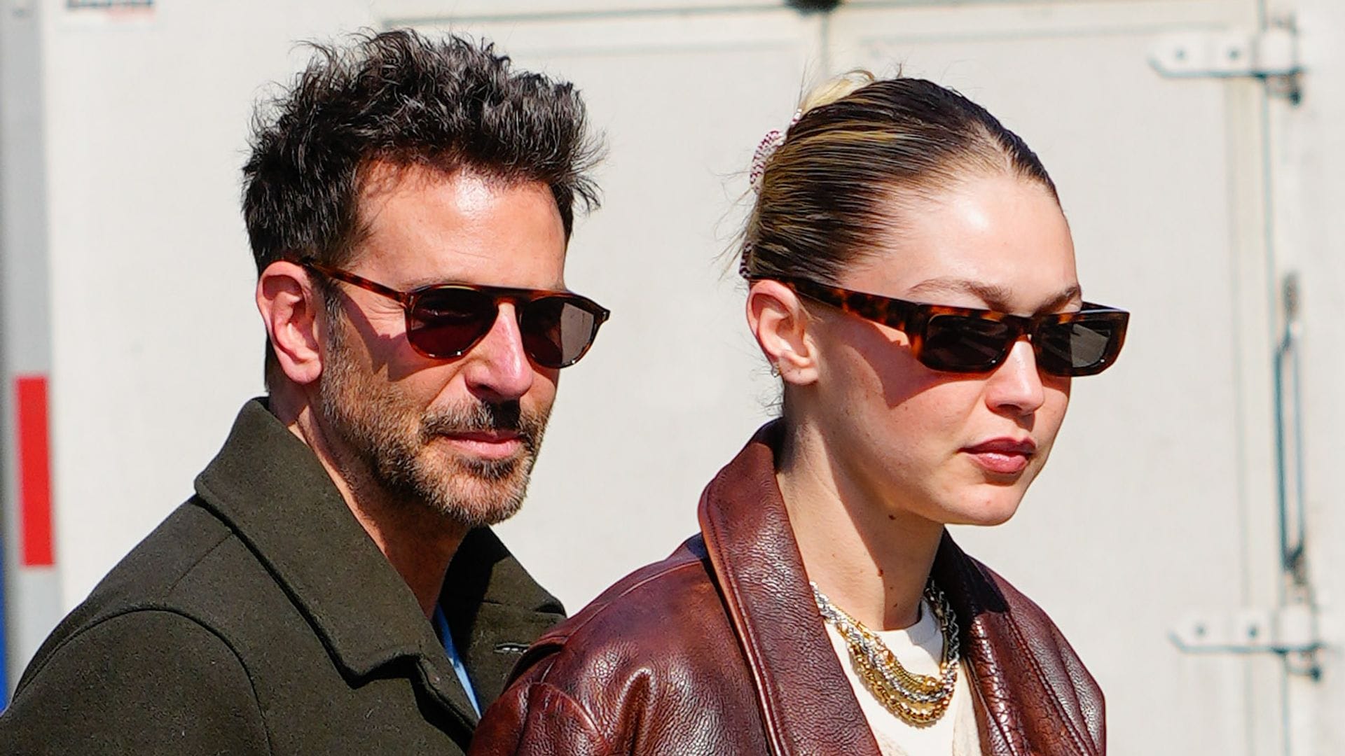 Gigi Hadid wears daringly low-rise sweatpants with Bradley Cooper