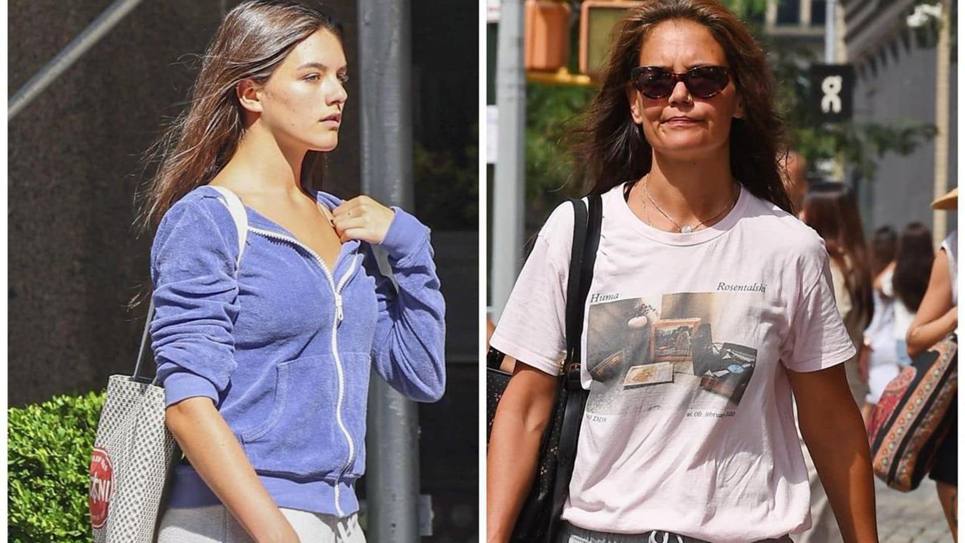 Suri Cruise and Katie Holmes’ weekend style: sweatpants and tennis shoes