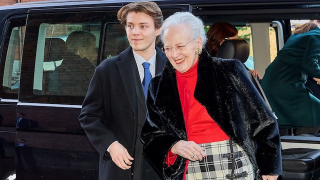 Queen Margrethe II of Denmark arrives with Count Felix of Monpezat and other members of the Danish royal family for High Mass at Aarhus Cathedral, Denmark, on Christmas Day, December 25, 2023. (Photo by Mikkel Berg Pedersen / Ritzau Scanpix / AFP) / Denmark OUT (Photo by MIKKEL BERG PEDERSEN/Ritzau Scanpix/AFP via Getty Images)
