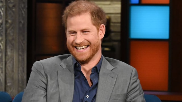 NEW YORK - JANUARY 9: The Late Show with Stephen Colbert and guest Prince Harry, The Duke of Sussex, during Tuesdays January 10, 2023 show. (Photo by Scott Kowalchyk/CBS via Getty Images)