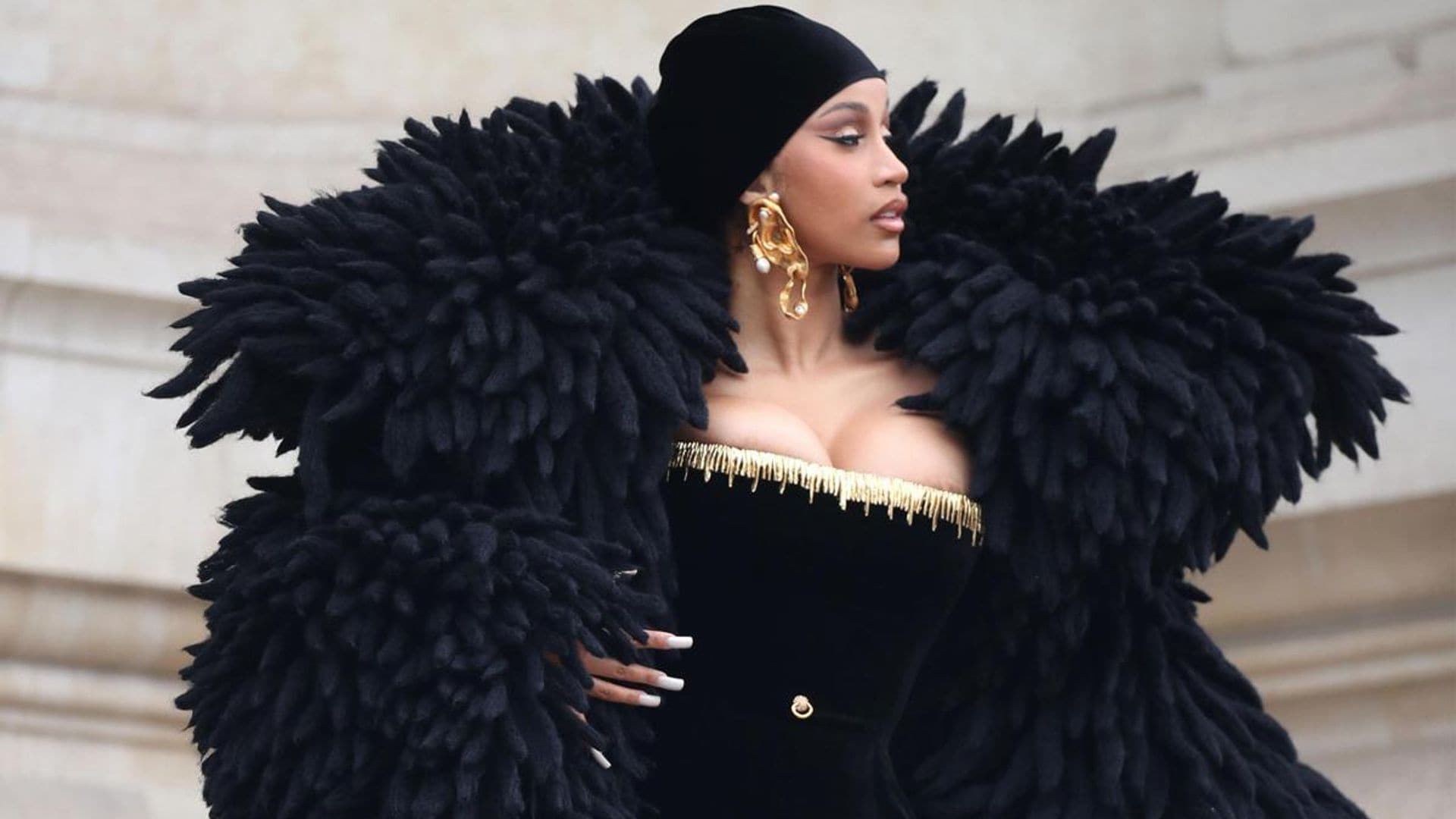 Cardi B takes Paris Haute Couture Week by storm in a show-stopping black Schiaparelli ensemble