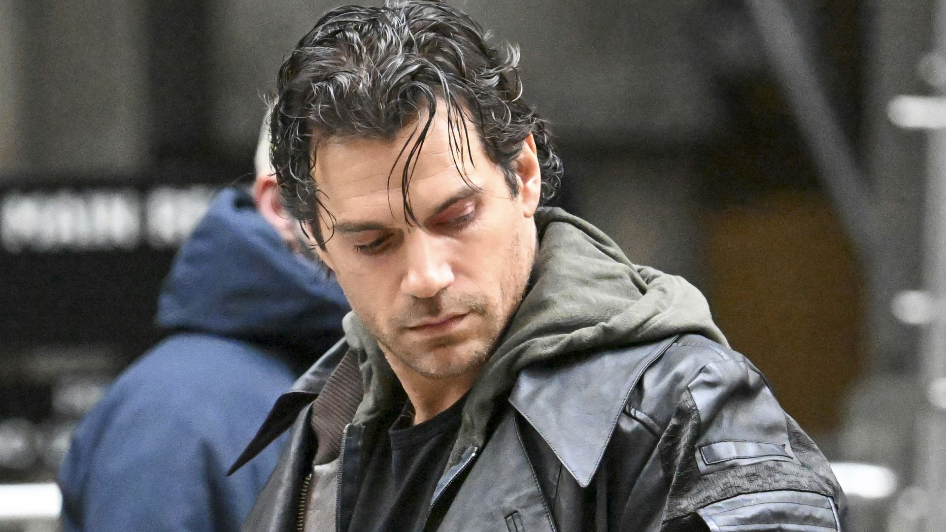 Henry Cavill showcases rugged, muscular new look in leather while filming in London