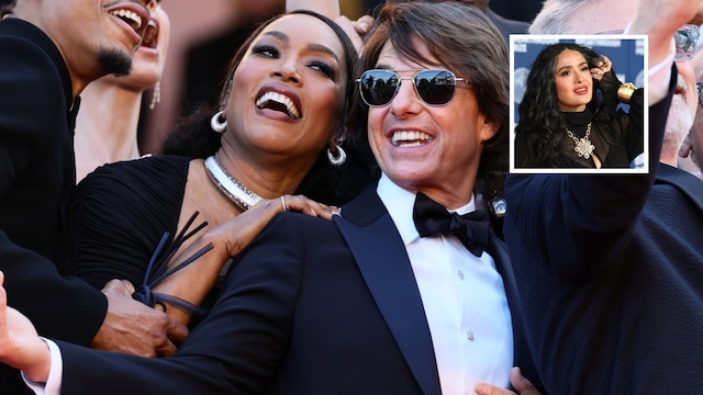 Salma Hayek visited Angela Bassett and Tom Cruise on the set of 'Mission Impossible'