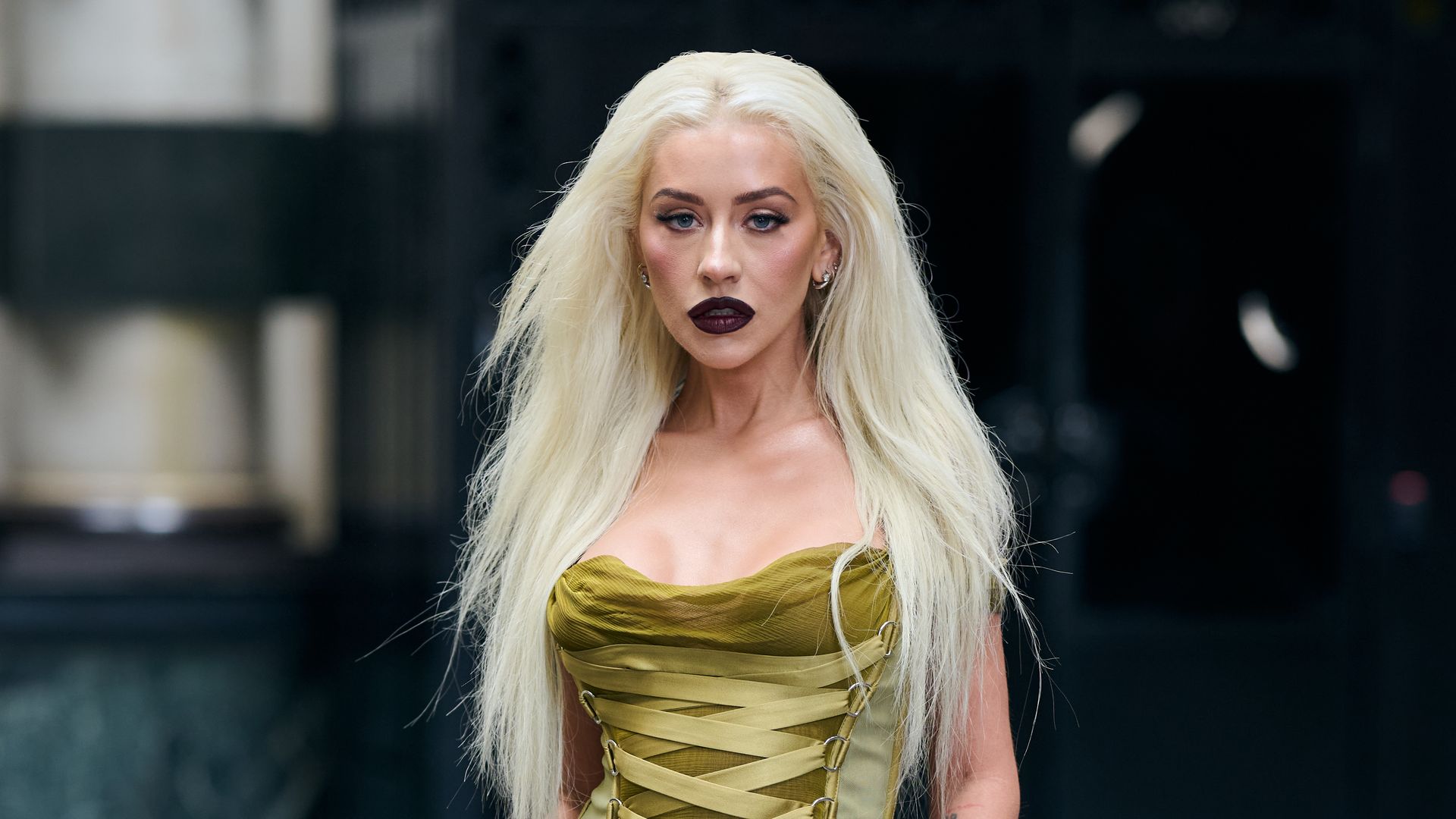 Christina Aguilera revives vintage Versace dress for the first time in 22 years