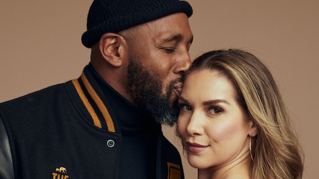LOS ANGELES, CALIFORNIA - DECEMBER 05: (L-R) Stephen "tWitch" Boss and Allison Holker pose in the IMDb Exclusive Portrait Studio at The Critics Choice Association 5th Annual Celebration of Black Cinema & Television at Fairmont Century Plaza on December 05, 2022 in Los Angeles, California. (Photo by Michael Rowe/Getty Images for IMDb) 