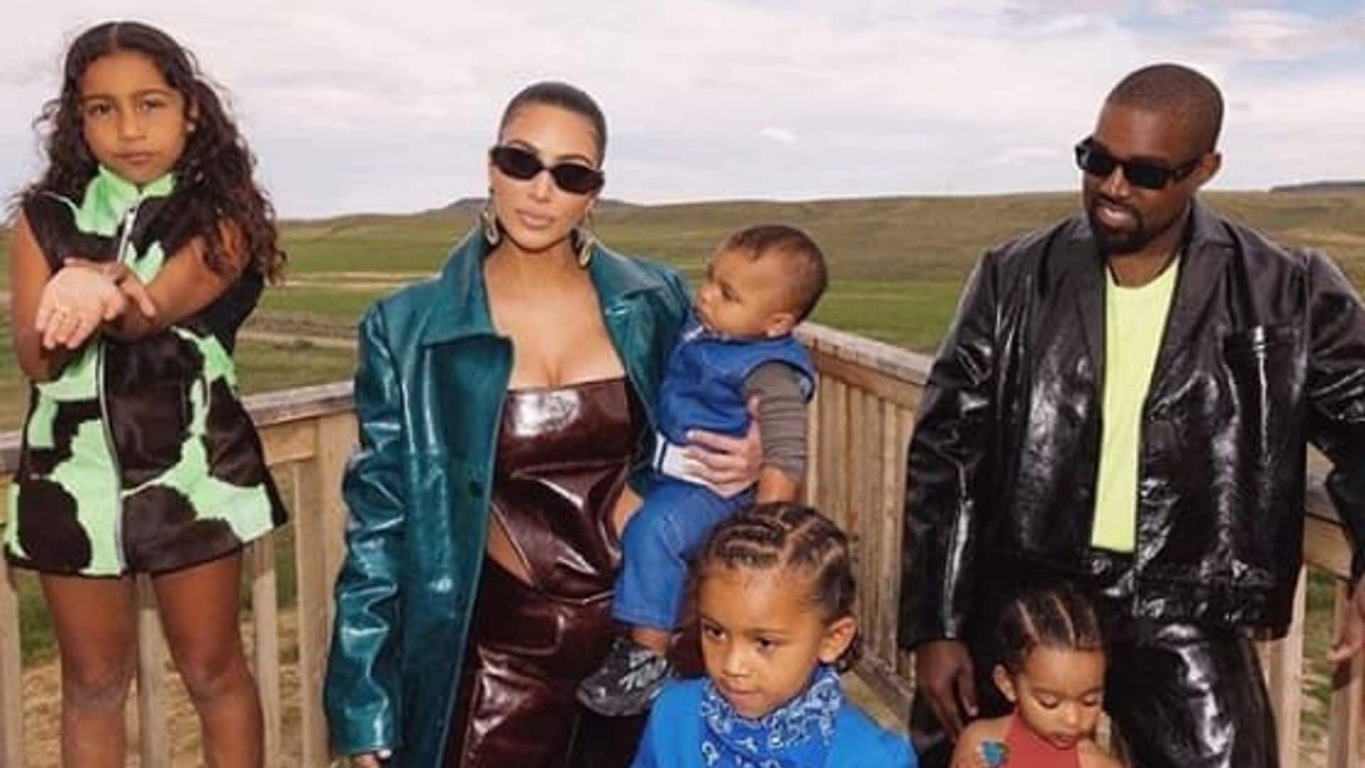 Kim Kardashian is joined by a few surprise guests during her weekend workout session