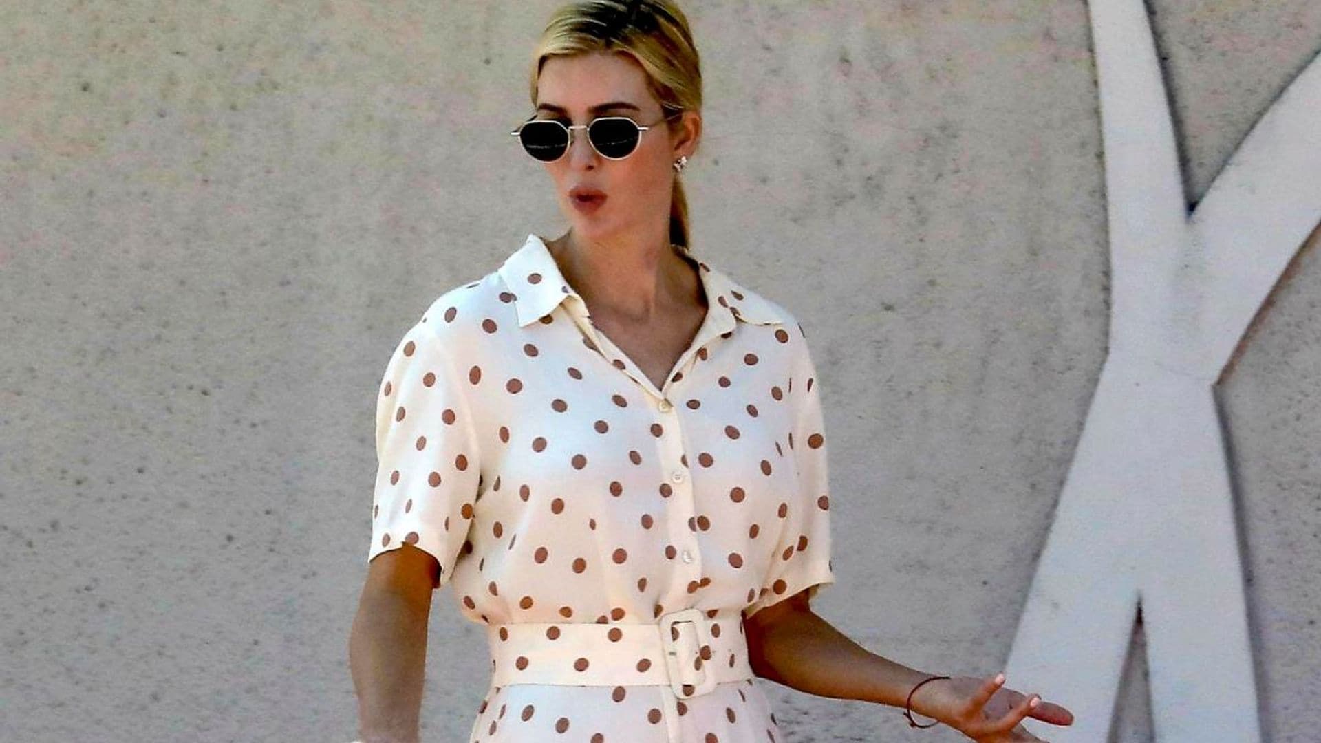 Ivanka Trump wears a summery polka-dot jumpsuit in Miami