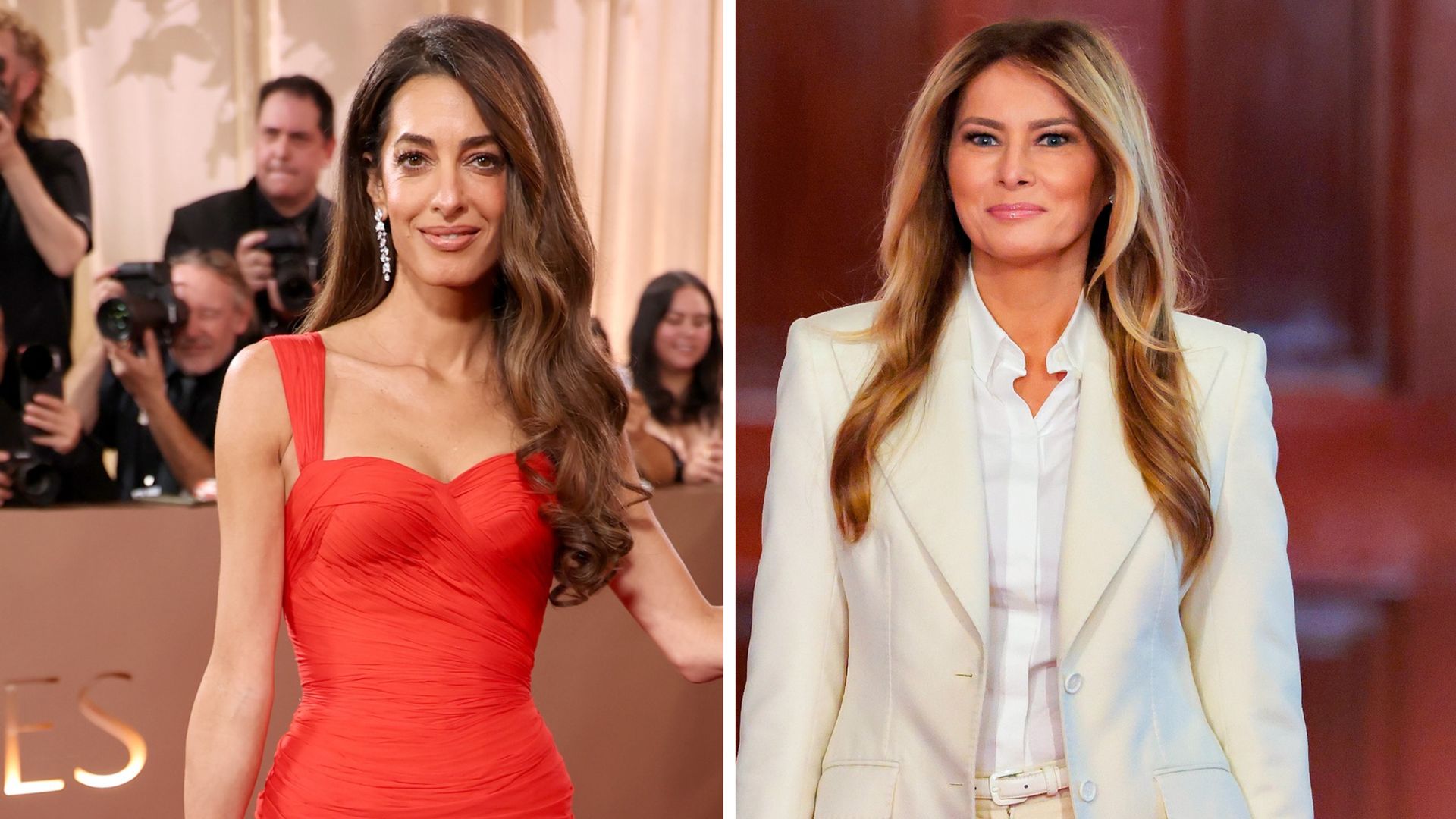 Melania Trump joins Amal Clooney in fringe revival trend by rewearing white tiered fringe dress paired with white Louboutins