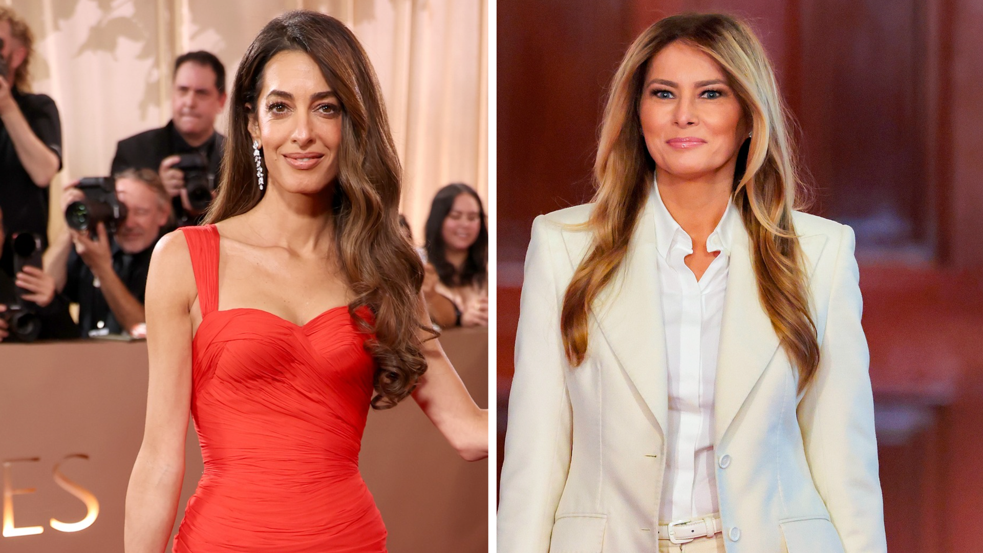 Melania Trump joins Amal Clooney in fringe revival trend by rewearing white tiered fringe dress paired with white Louboutins