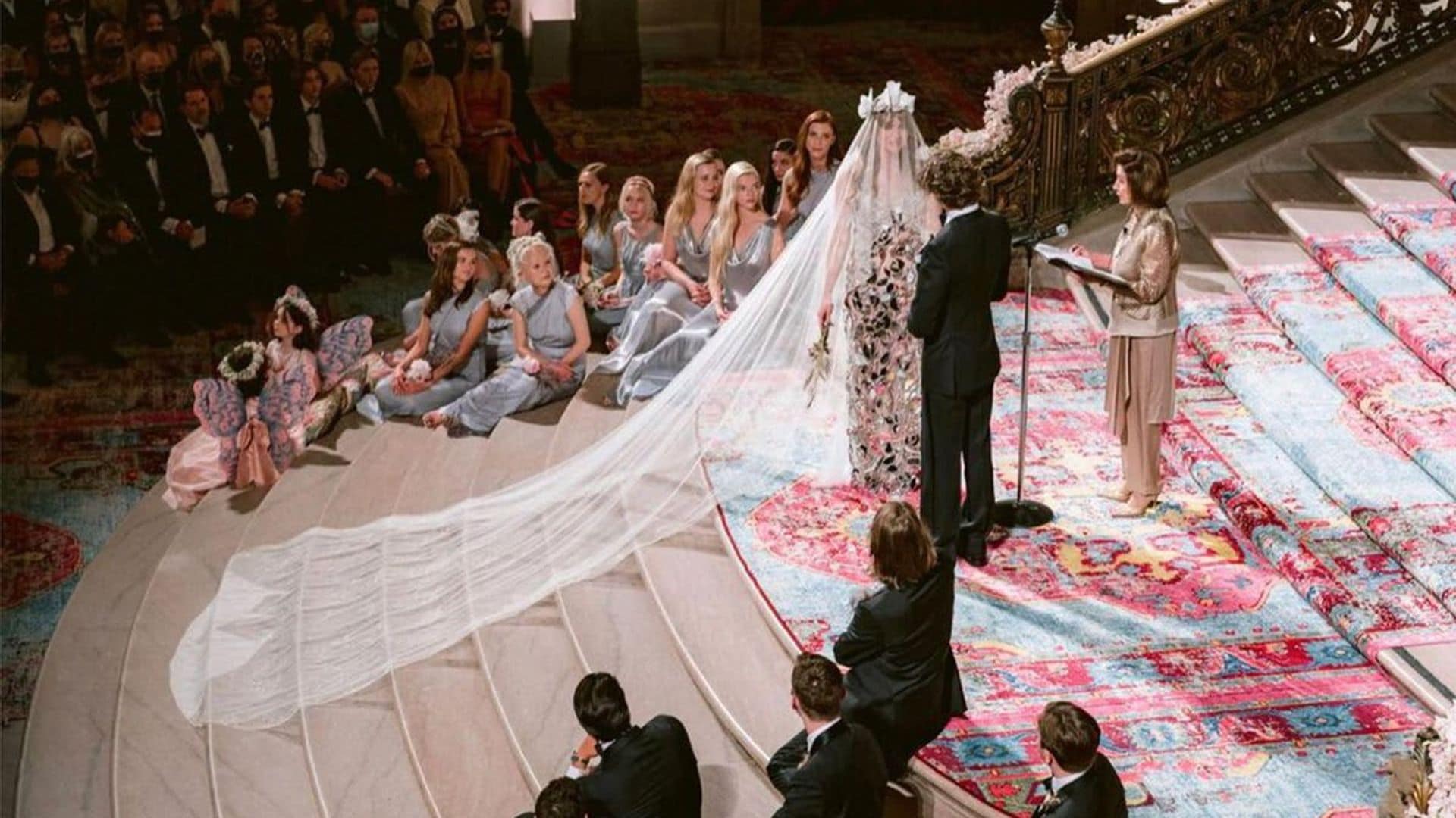 Billionaire oil heiress Ivy Getty gets married in a custom dress made of glass