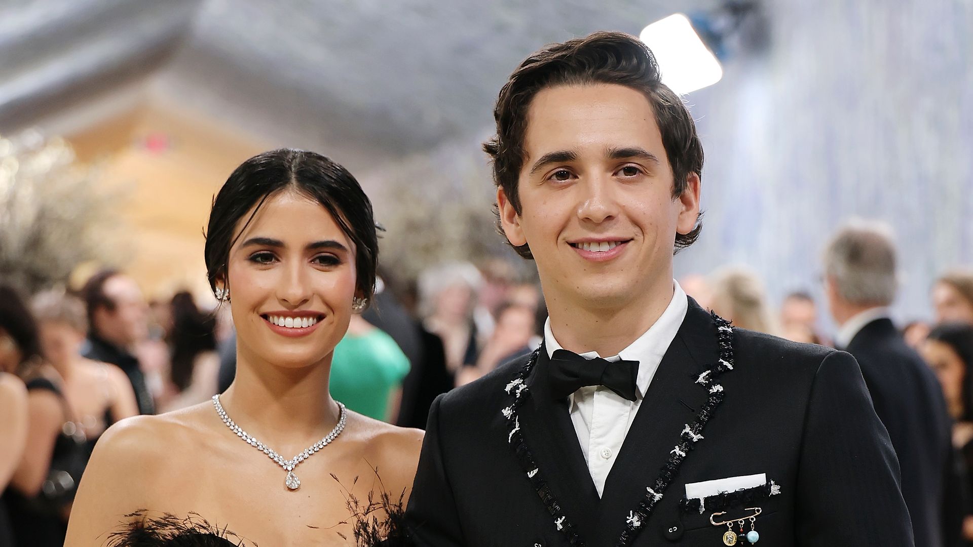 NEW YORK, NEW YORK - MAY 04: (L-R) Ana Amelia Batlle Cabral and Marcello HernÃ¡ndez attend the 2026 Met Gala celebrating "Costume Art" at the Metropolitan Museum of Art on May 04, 2026 in New York City. (Photo by Mike Coppola/Getty Images) 