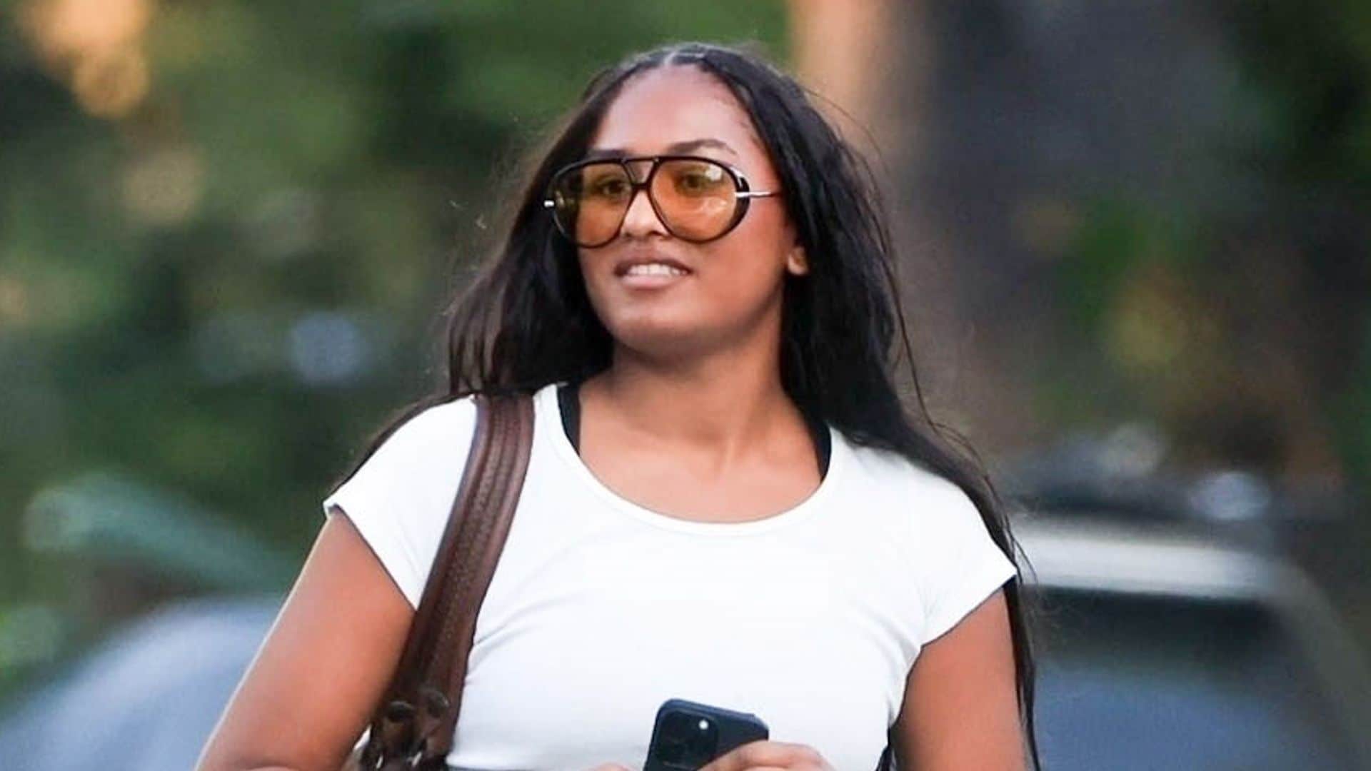 Sasha Obama shows off her toned figure in stylish post-workout outfit