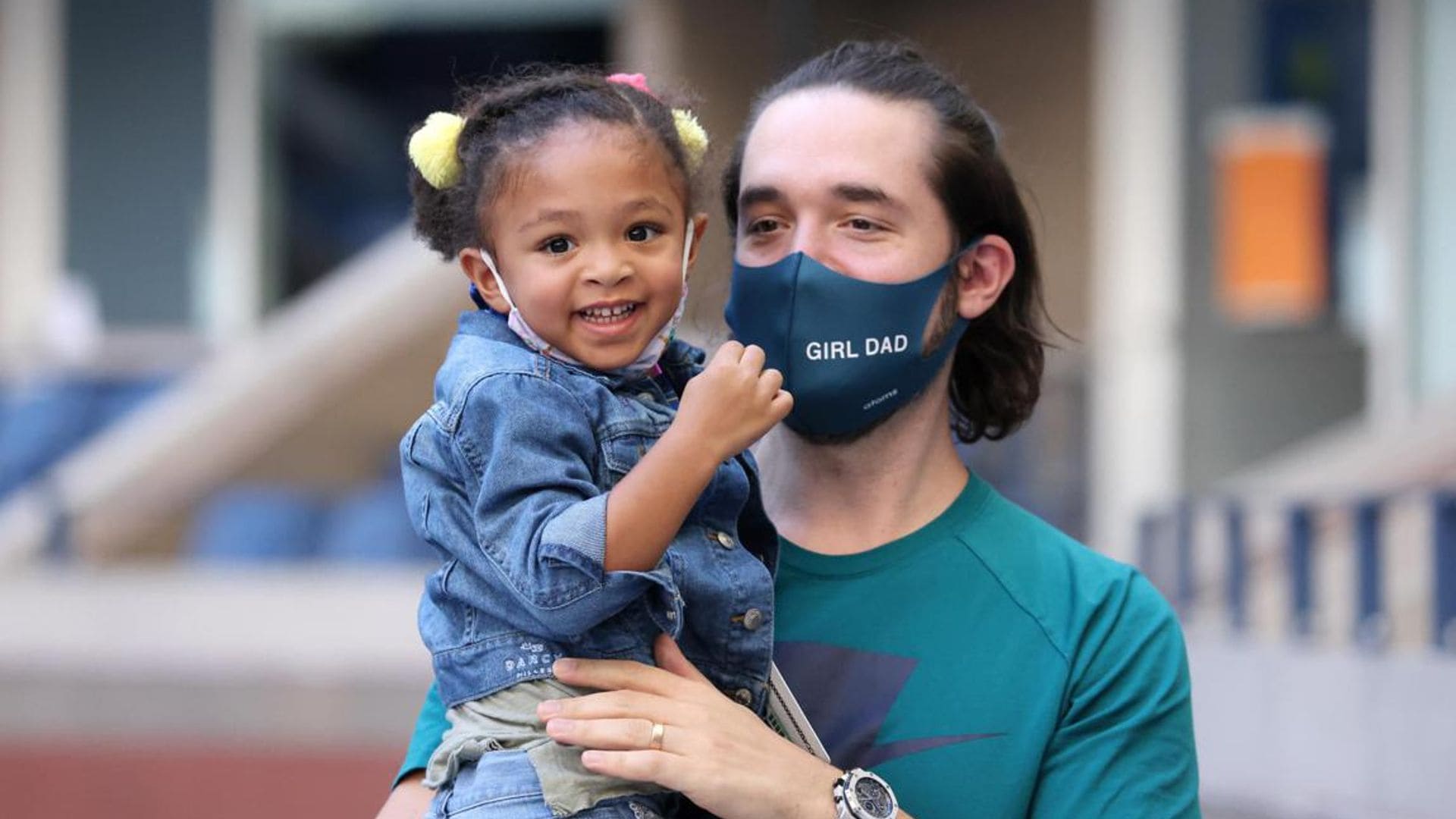 The cutest! Olympia cheers on her tennis pro mom, Serena Williams