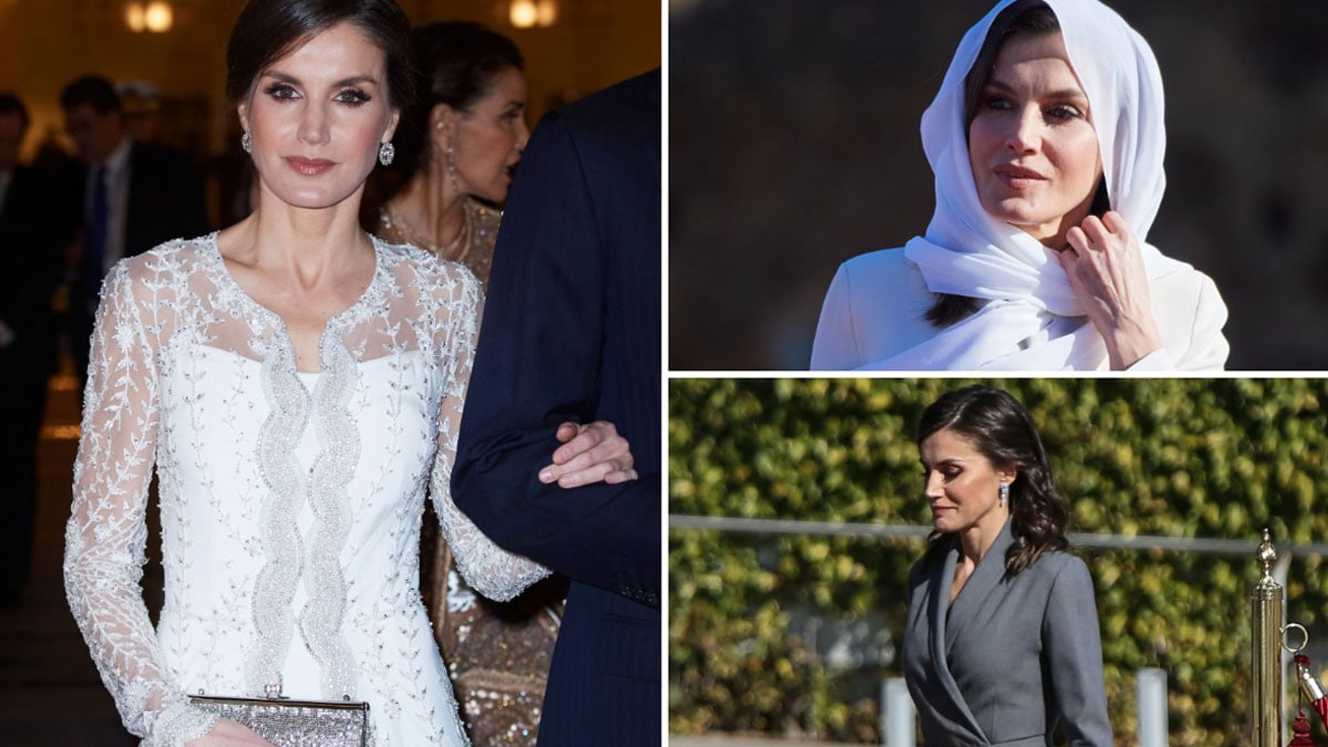 Queen Letizia is strikingly monochrome during visit to Morocco