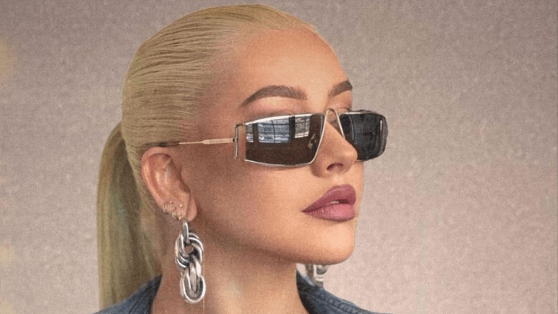 Christina Aguilera reassures the world double denim look is still a trend