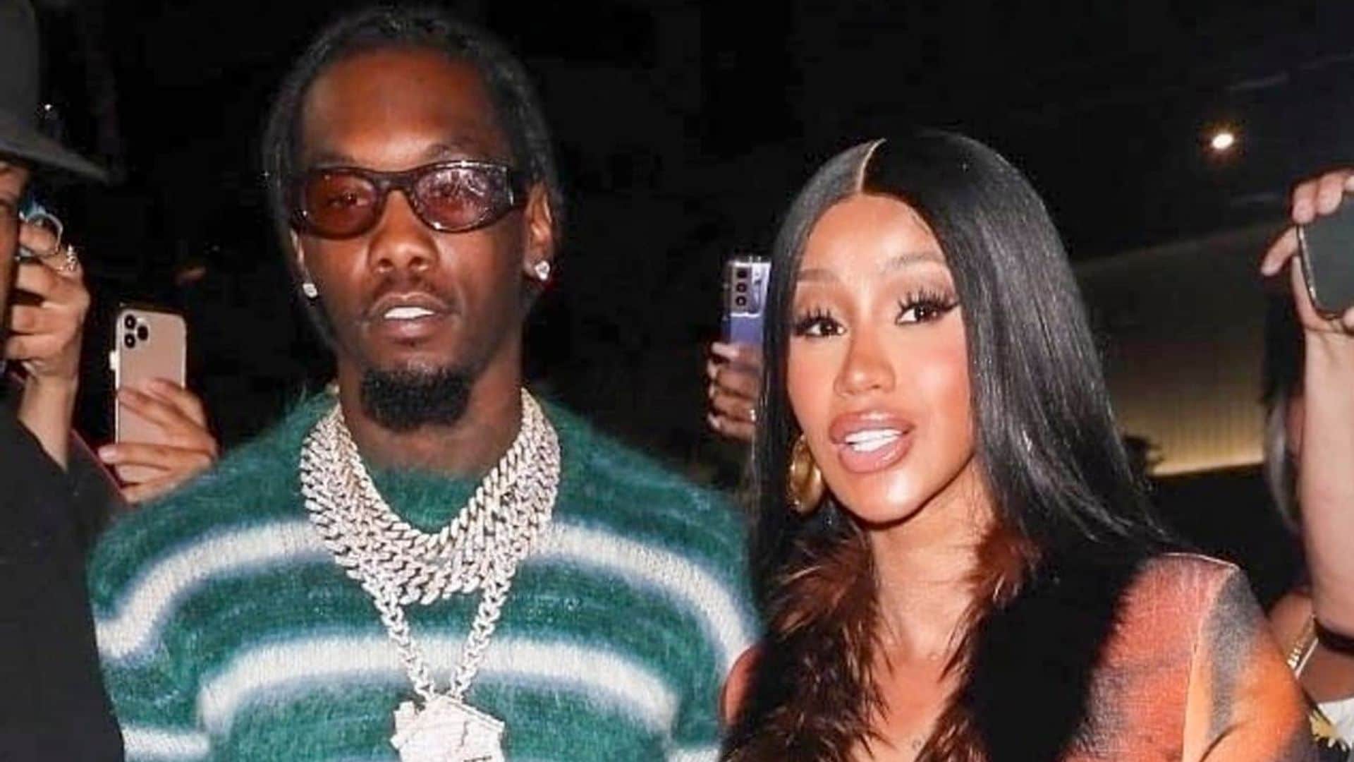 Cardi B flaunts her baby bump for a night out following surprise pregnancy announcement