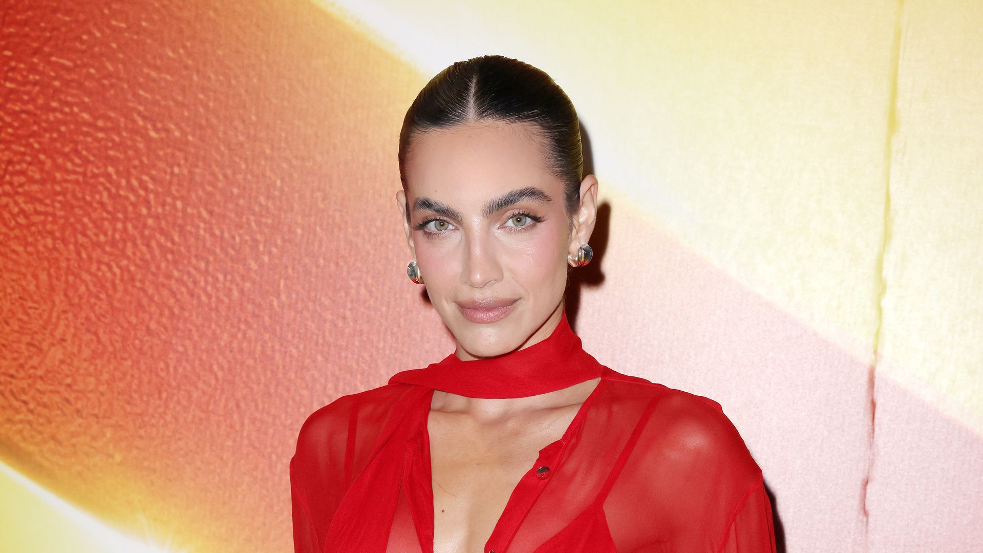 María Gabriela de Faría stuns in sheer look at 'Superman' screening