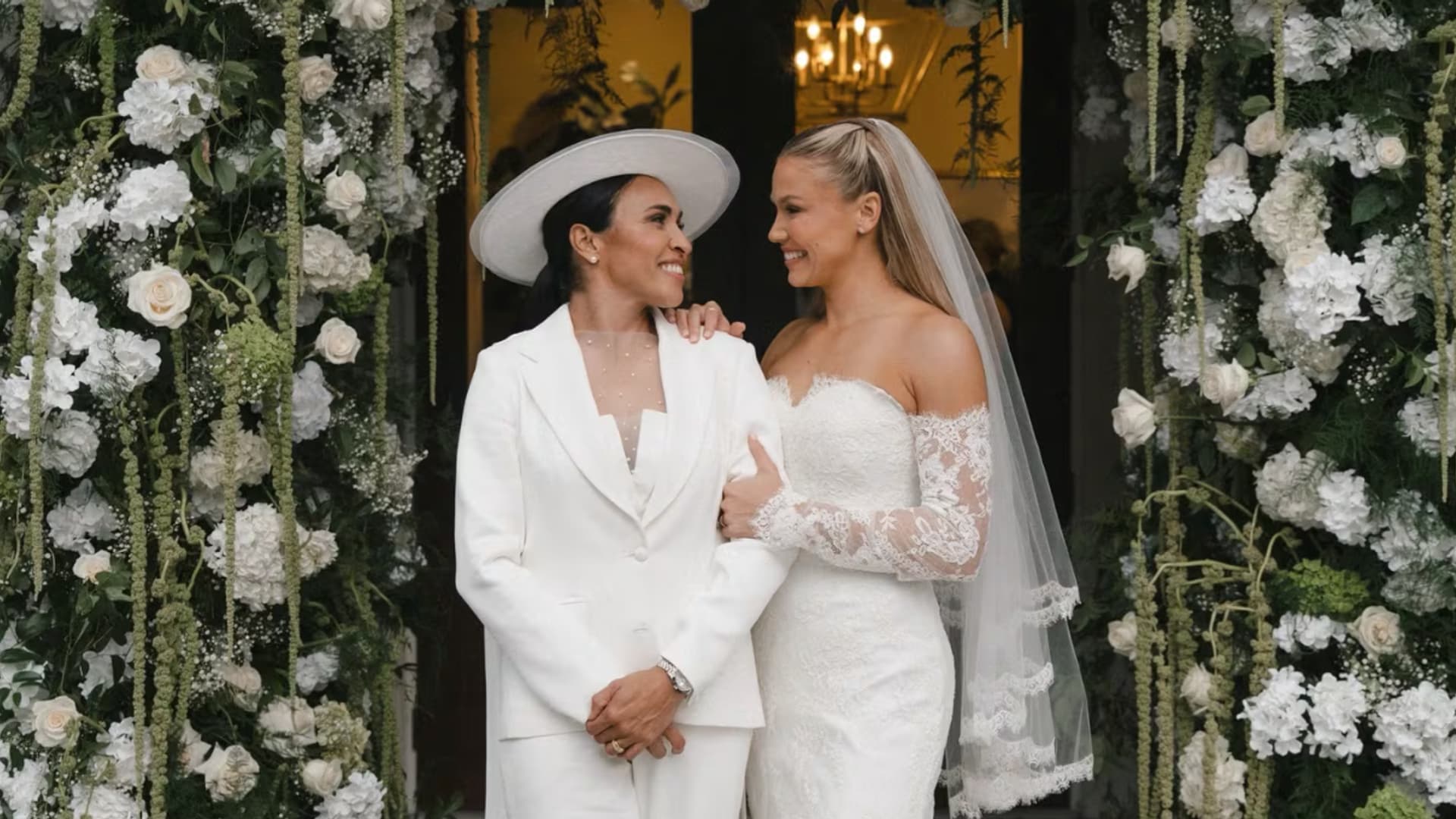 The couple first met while playing together for Orlando Pride and made their relationship public in 2022.