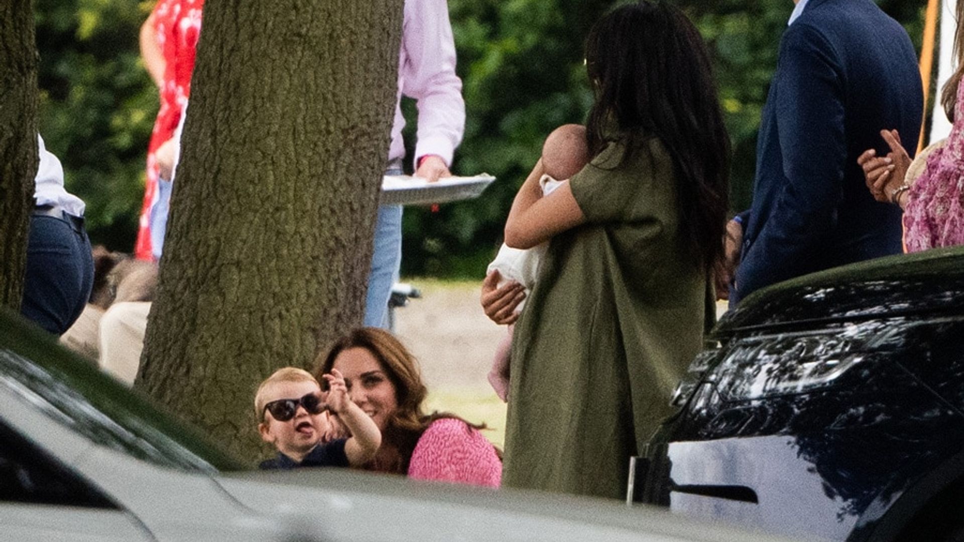 Like brother, like sister: Cheeky Prince Louis channels Princess Charlotte at first polo match