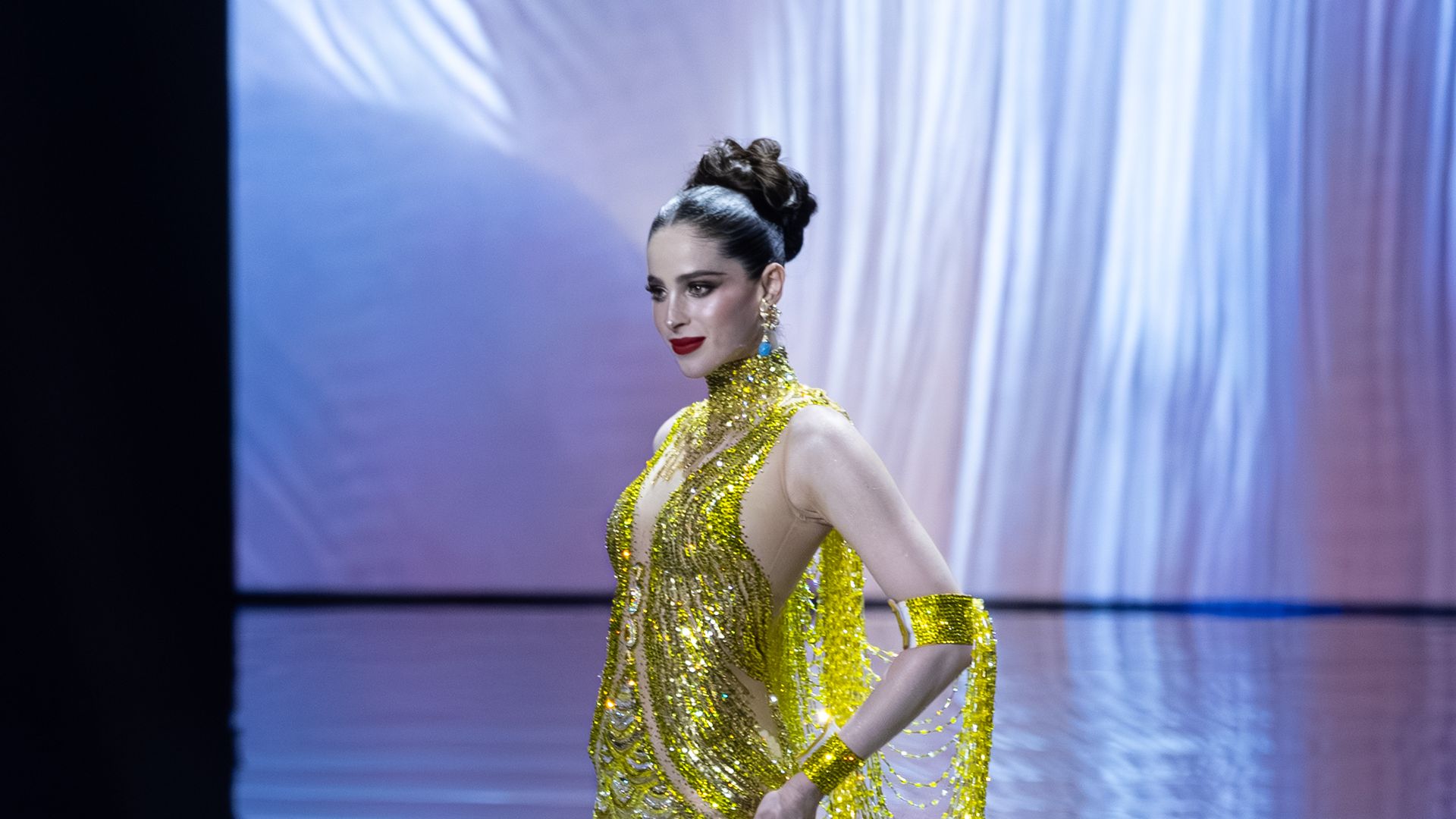 Miss Universe Mexico, Fatima Bosch, showcases her evening gown during the 74th Miss Universe Preliminary competition on November 19, 2025 in Bangkok, Thailand. (Photo by Mohan Raj/Getty Images)