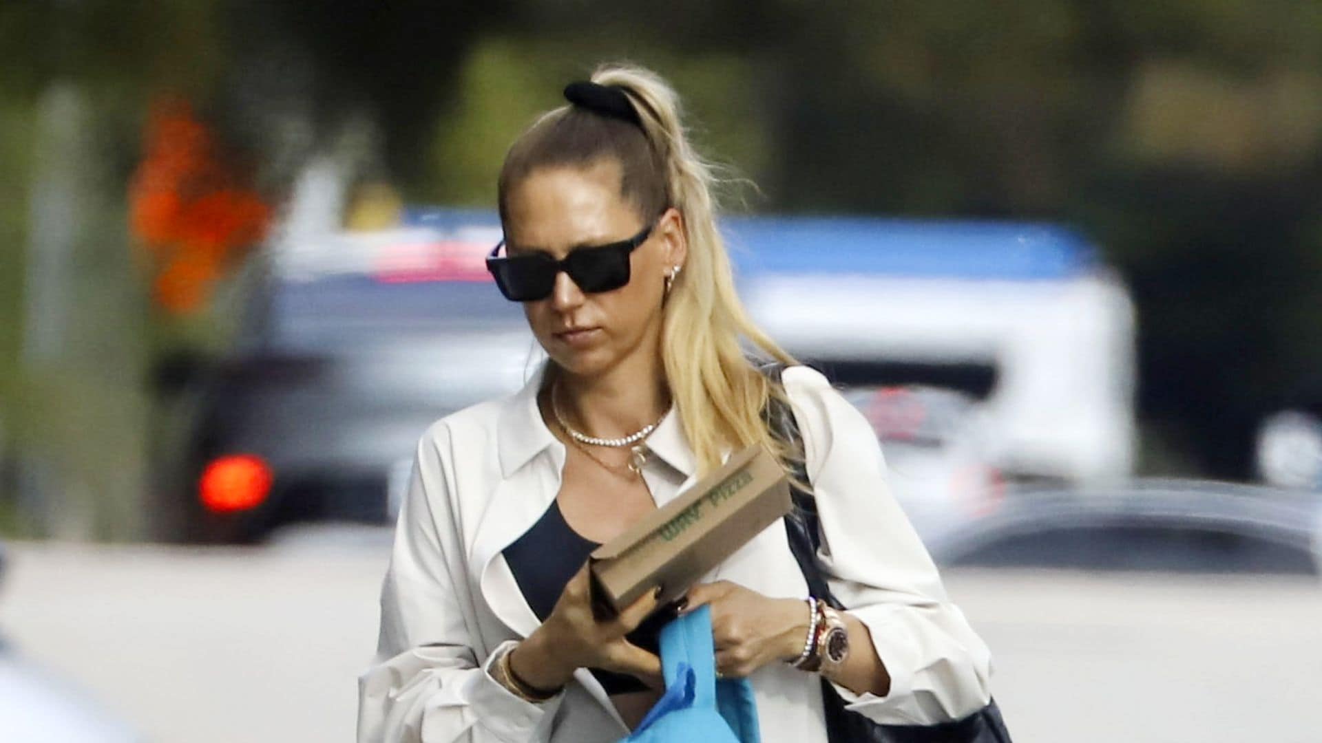 

Anna Kournikova was seen taking her son Nicholas to a gym class.