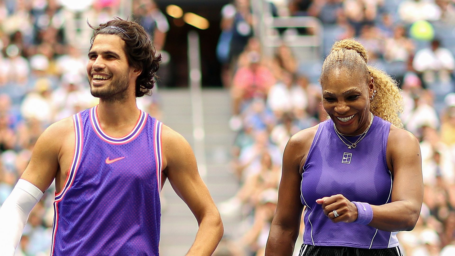 Carlos Alcaraz and Serena Williams at the US Open