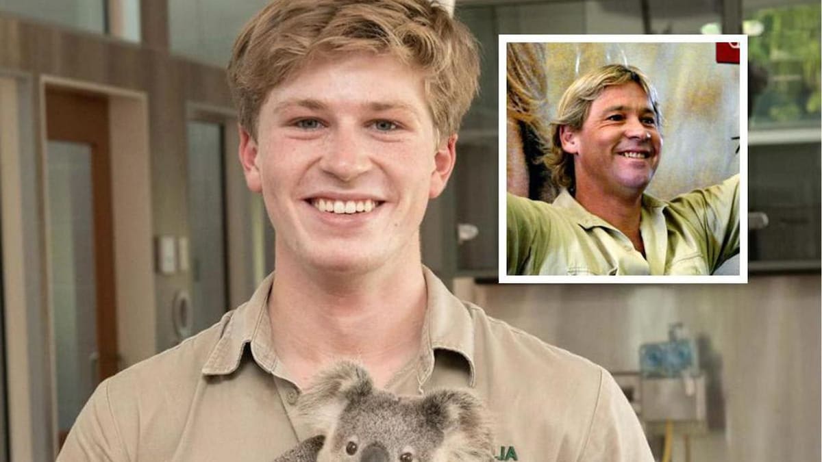 Robert Irwin gets emotional watching special birthday message from late