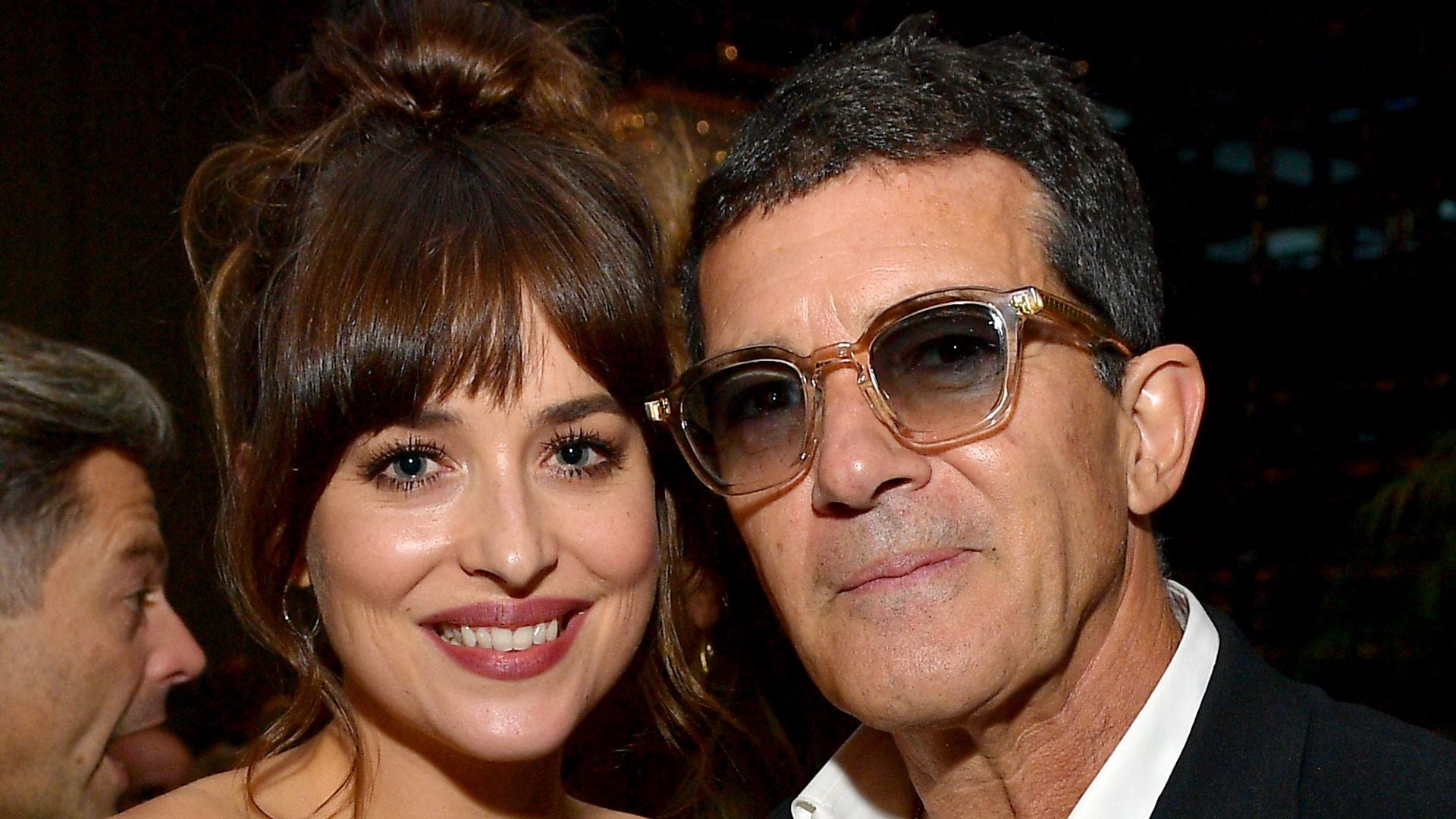 Antonio Banderas and his step-daughter Dakota Johnson reunite in Malaga, Spain