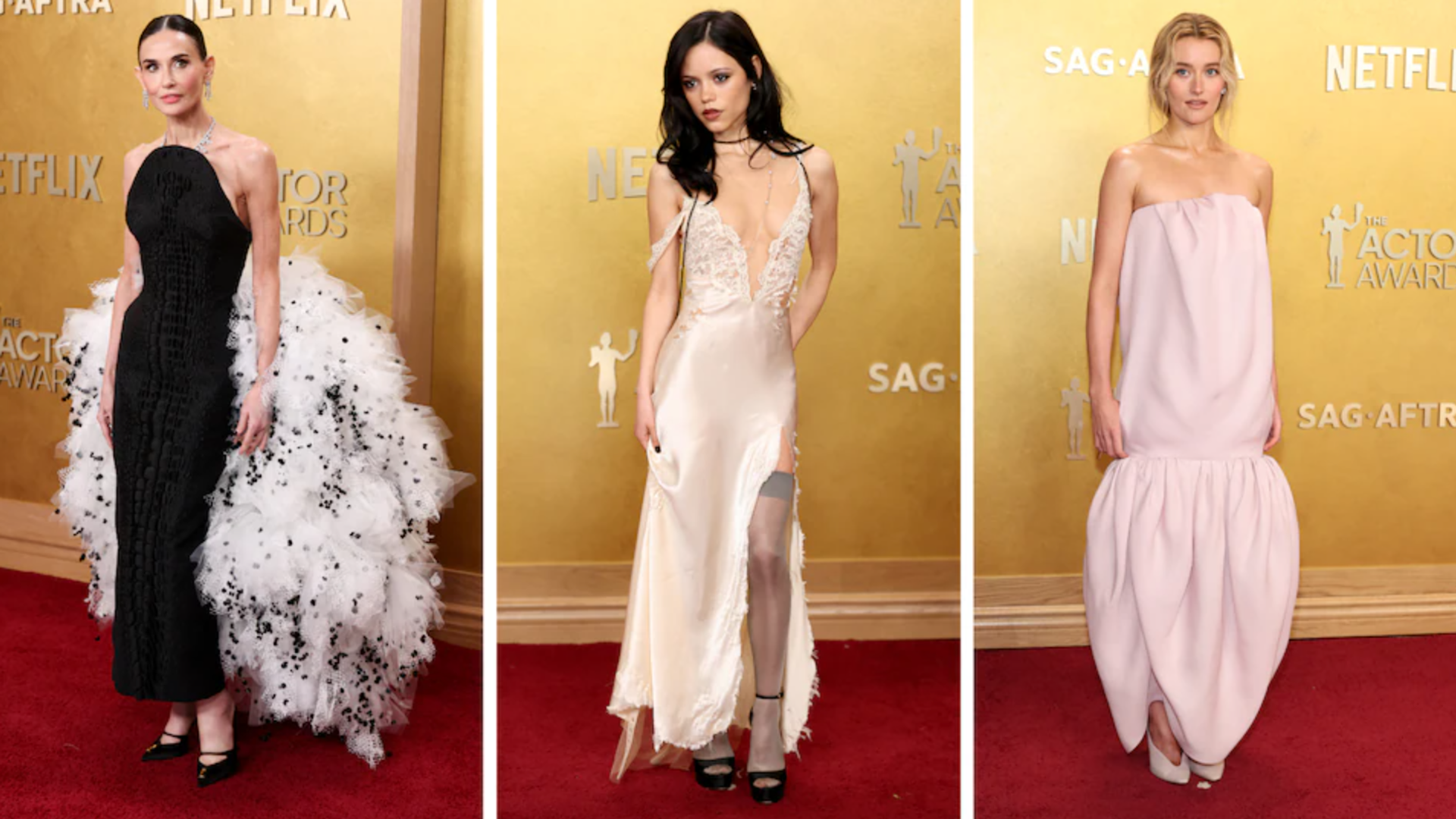 The 2026 red carpet leaned into sculptural silhouettes, couture craftsmanship, shimmering embellishments, and bold transparency. Classic tailoring met modern sensuality. Volume met precision. It was a night of fashion statements designed to linger.
