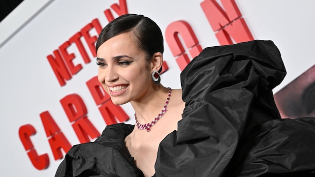 Sofia Carson attends the Premiere of Netflix's "Carry-On" at The Egyptian Theatre Hollywood on December 05, 2024 
