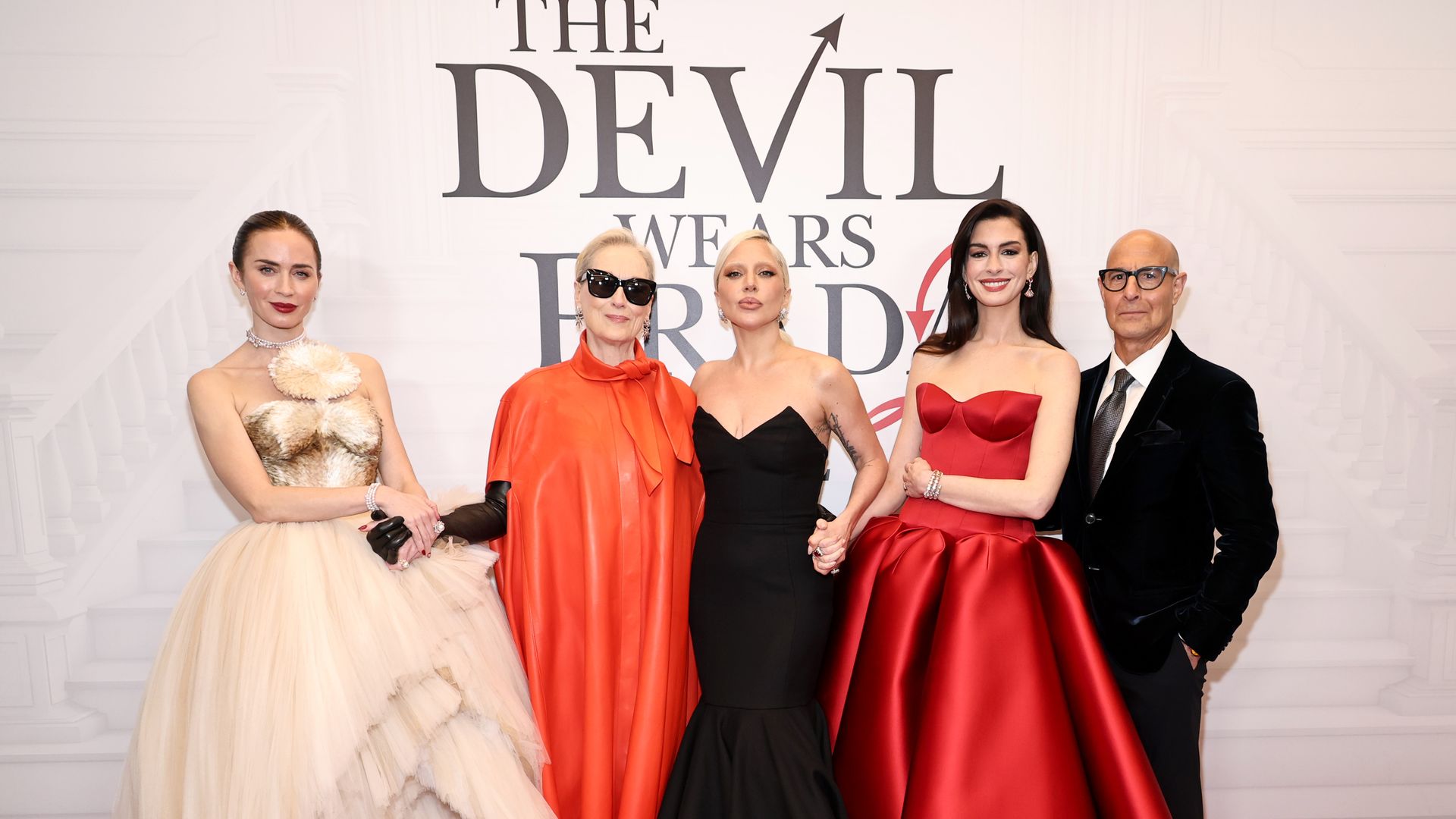 Emily Blunt, Meryl Streep, Lady Gaga, Anne Hathaway and Stanley Tucci attend the world premiere of The Devil Wears Prada 2.