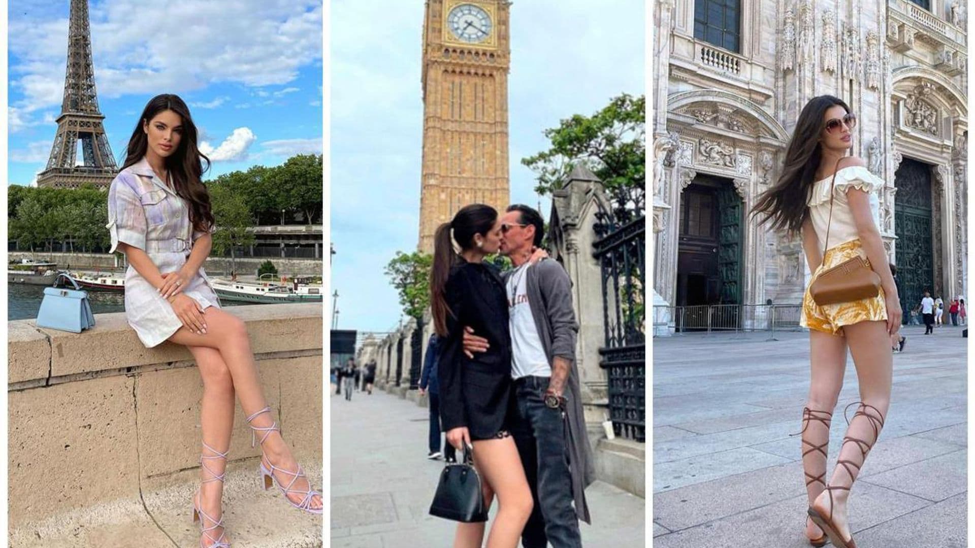 Nadia Ferreira and Marc Anthony inseparable during his European tour