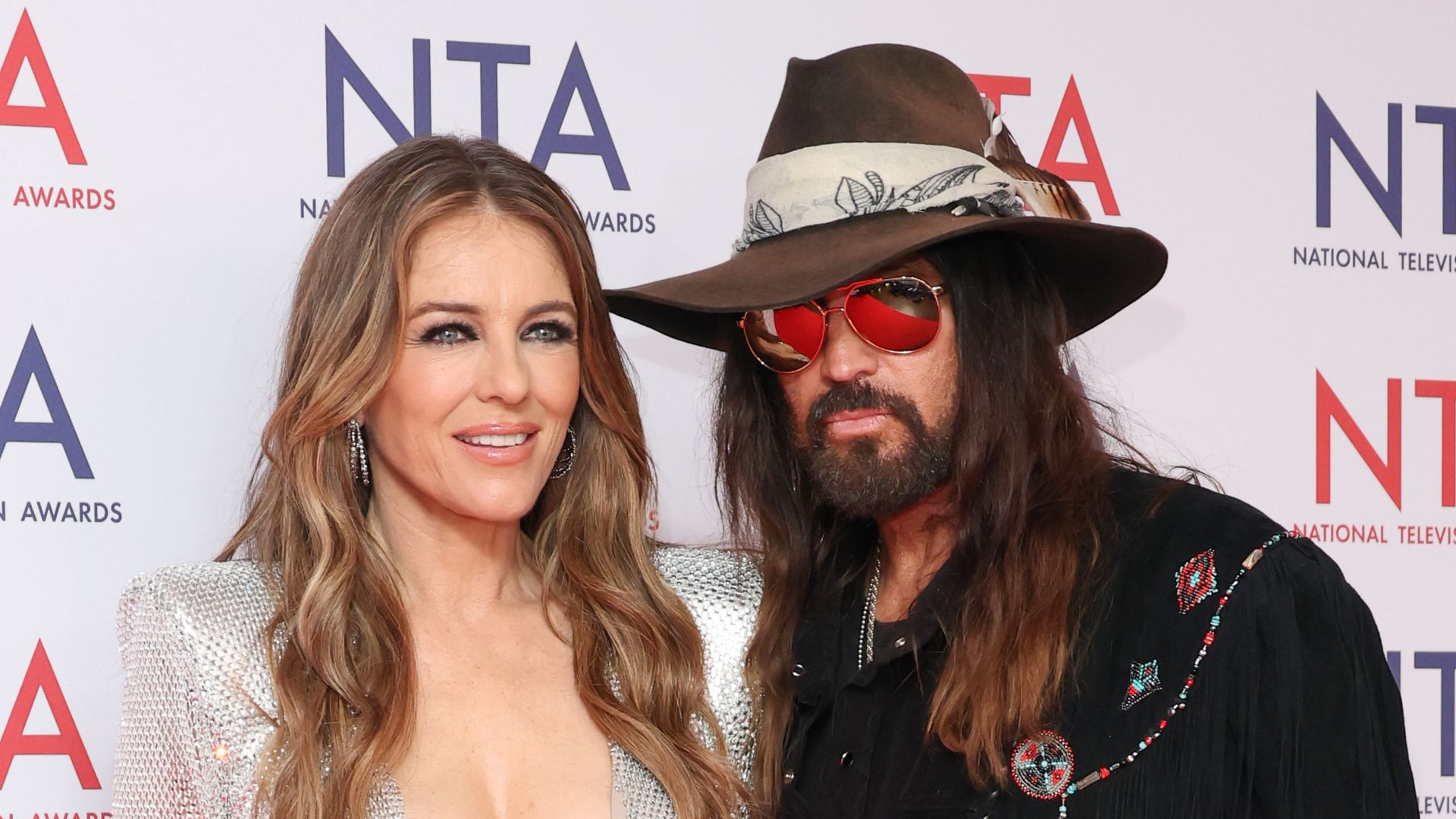Elizabeth Hurley and Billy Ray Cyrus during the NTA's 2025 at The O2 Arena on September 10, 2025 in London, England