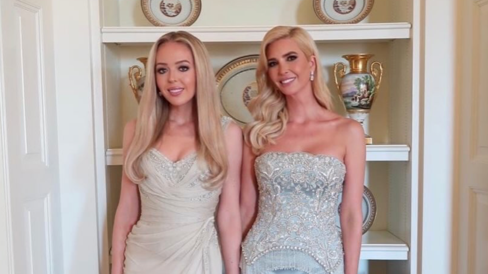 Ivanka and Tiffany Trump look closer than ever as they hold hands in glamorous White House photos