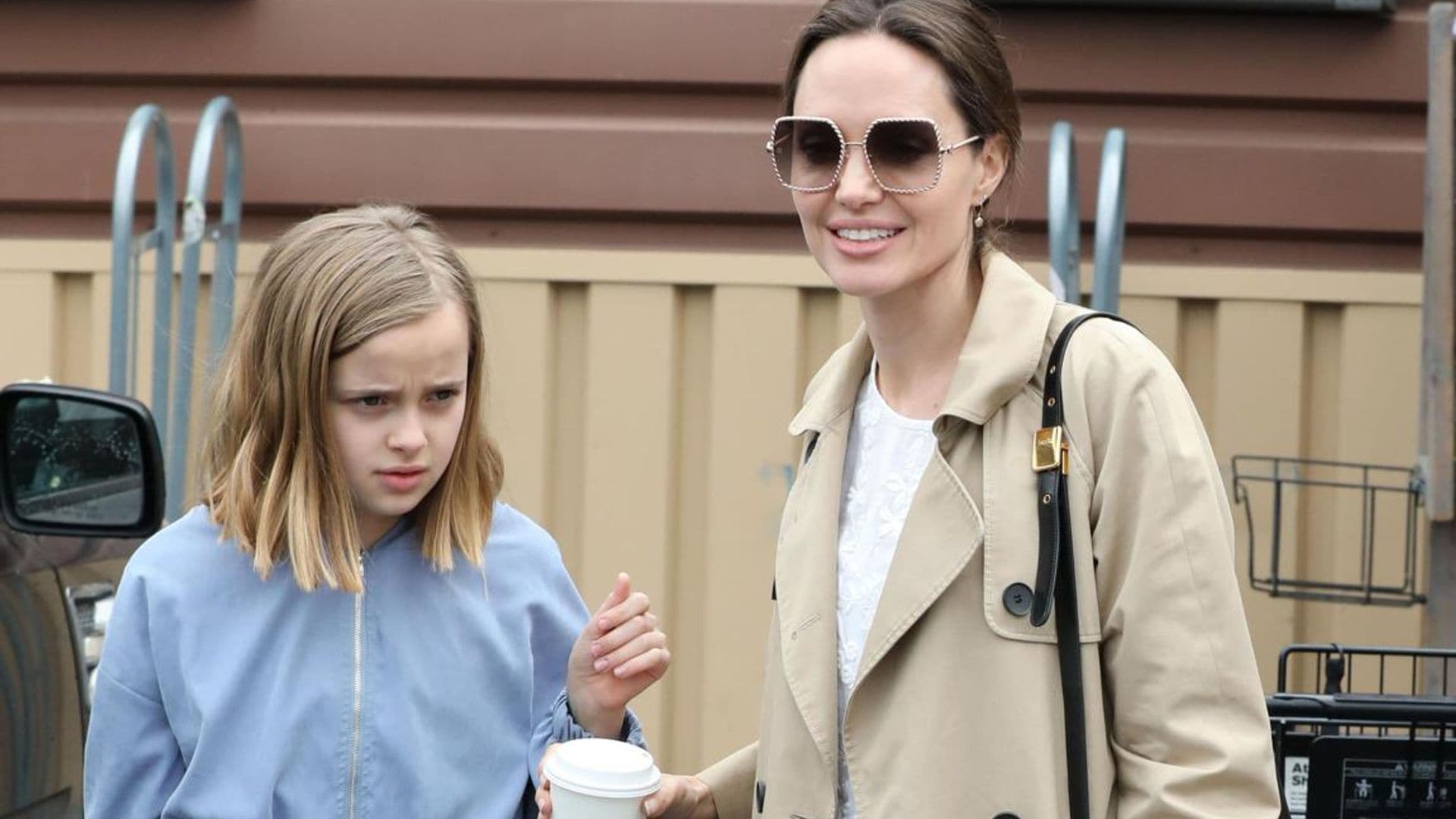 Angelina Jolie and daughter Vivienne load up on groceries during chic outing