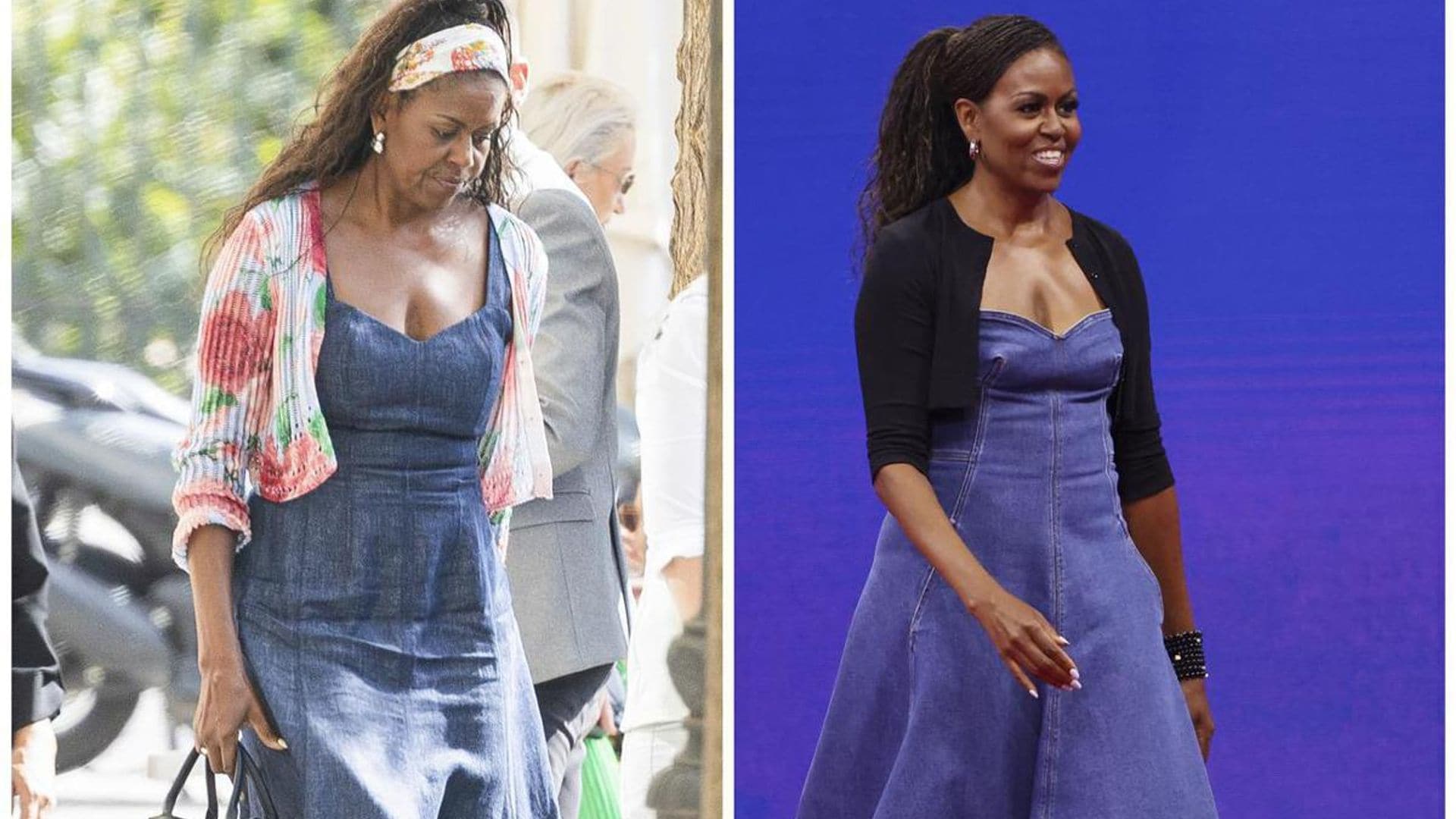 Michelle Obama continues her denim trend while in Madrid