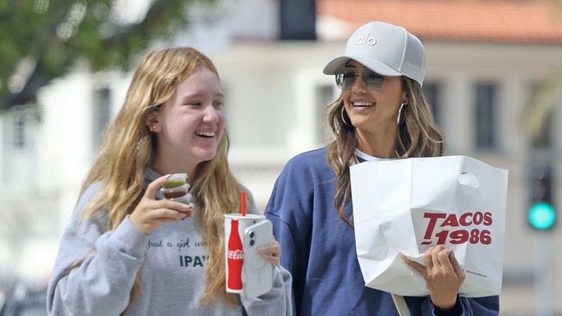 The mother-daughter duo looked happy for tacos