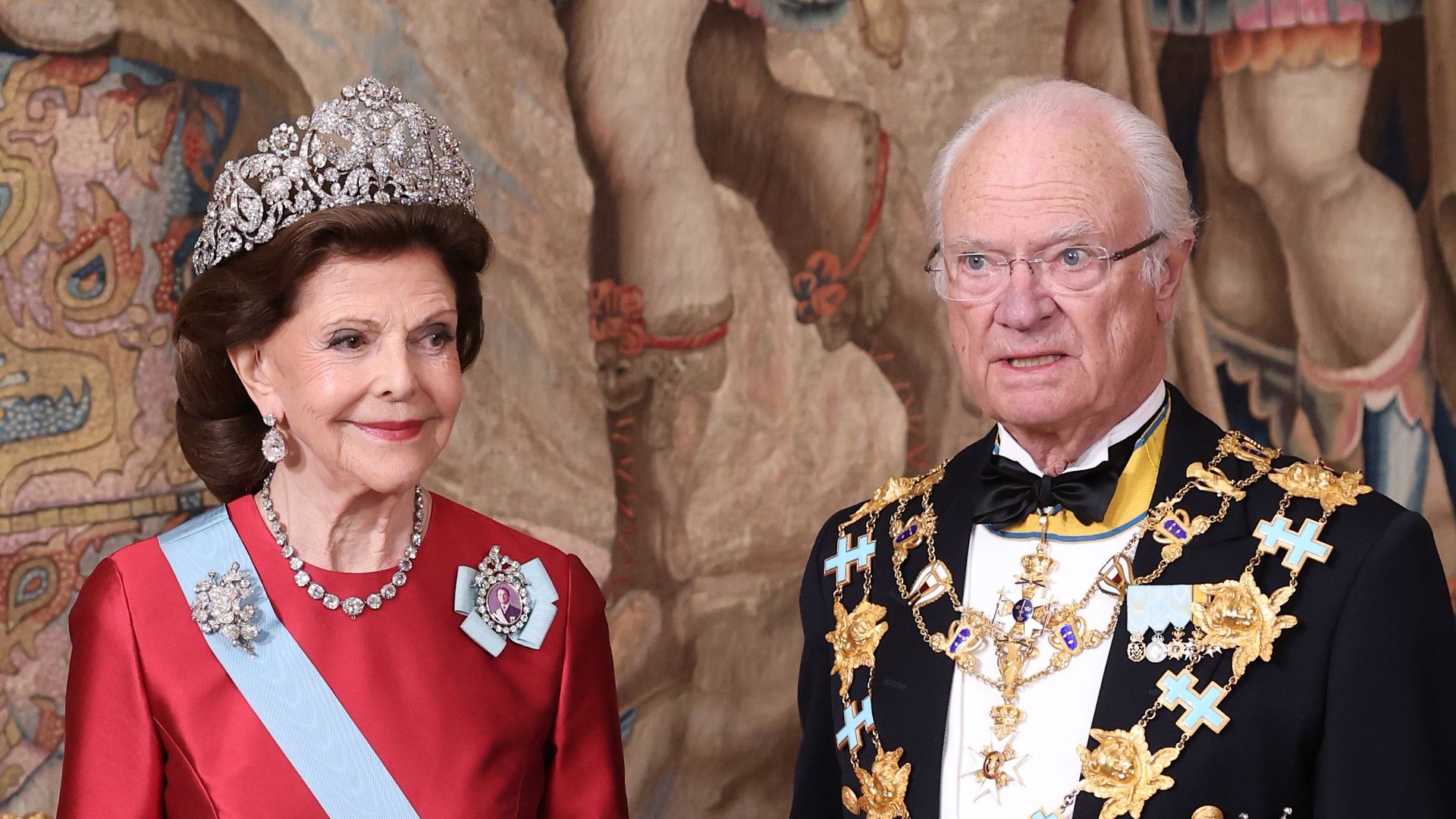 Queen Silvia of Sweden and King Carl XVI Gustaf of Sweden at the birthday gala of the King