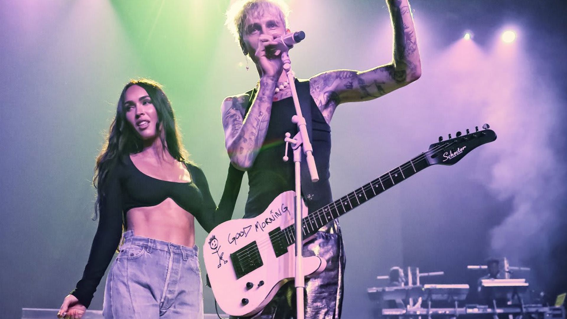 Megan Fox joins boyfriend Machine Gun Kelly on stage for a performance