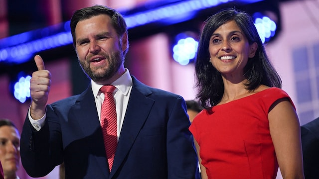 JD Vance and Usha Vance at the 2024 Republican National Convention