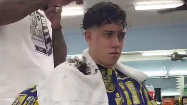 Marc Anthony's son Cristian having his hair cut