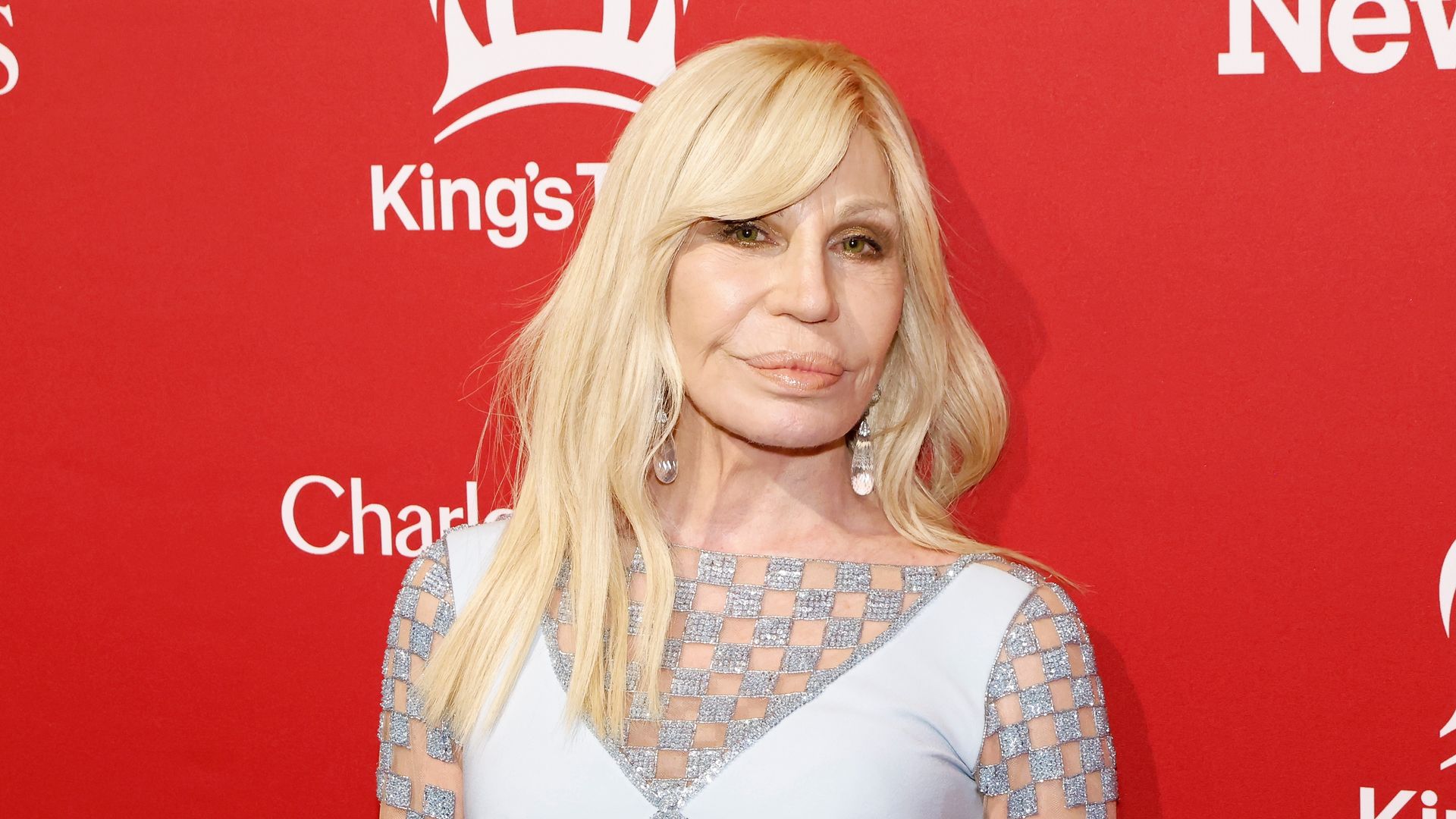 NEW YORK, NEW YORK - APRIL 29: Donatella Versace attends the 5th Annual King's Trust Gala at Christie's on April 29, 2026 in New York City. (Photo by Taylor Hill/WireImage) 