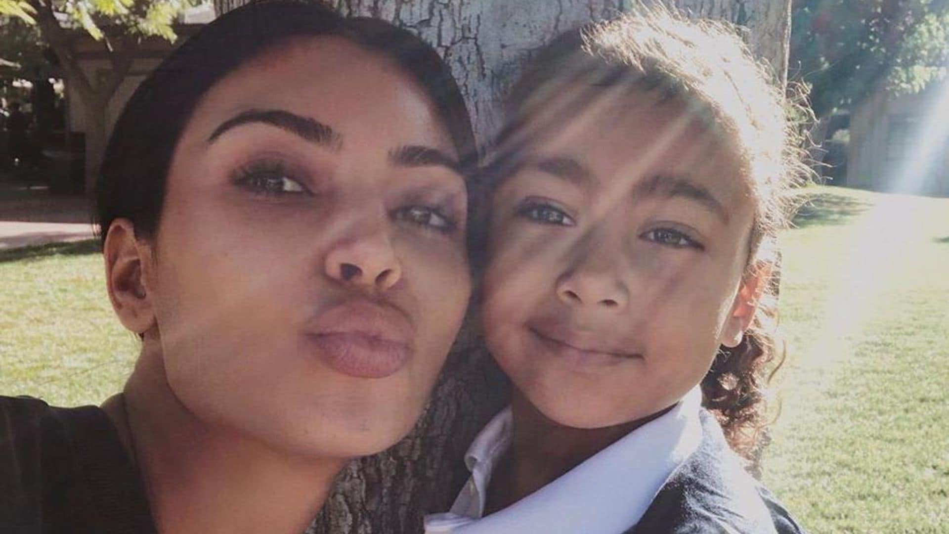 Kim Kardashian’s serious PSA is hilariously crashed by North West