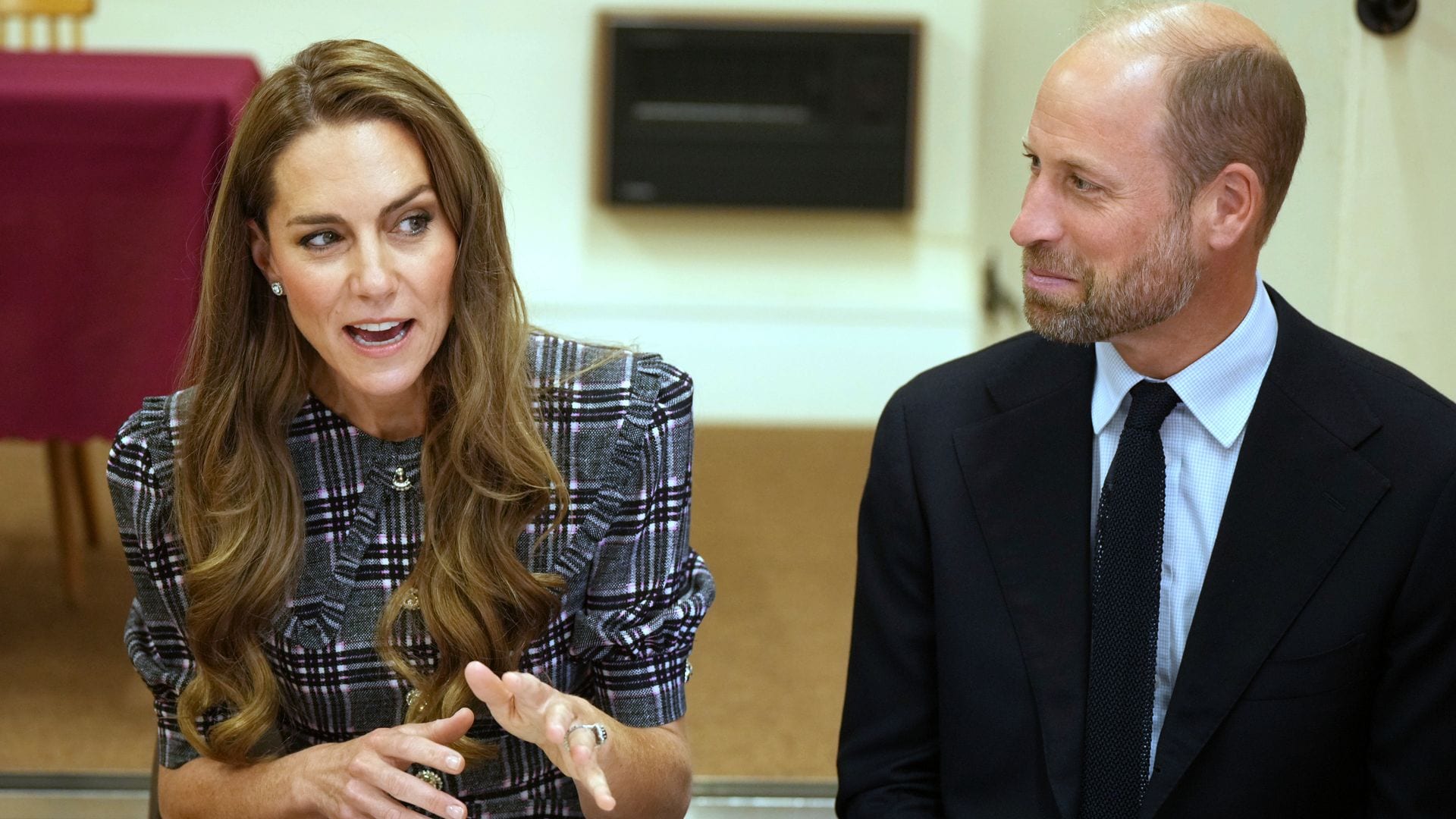 SUNNINGDALE, ENGLAND - SEPTEMBER 8: Catherine, Princess of Wales and Prince William, Prince of Wales visit the National Federation of Women's Institute (WI) to commemorate the three-year anniversary of the death of Queen Elizabeth II on September 8, 2025 in Sunningdale, England. (Photo by Alastair Grant - WPA Pool/Getty Images)