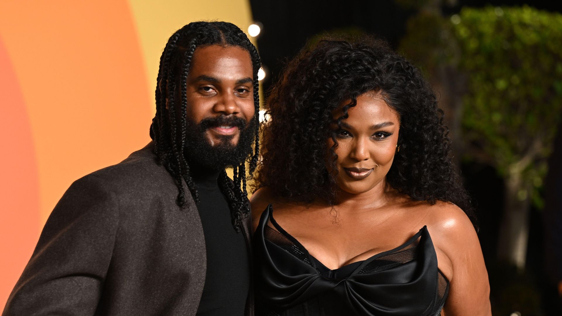 Myke Wright and Lizzo attending the Vanity Fair Oscar Party held at the Wallis Annenberg Center for the Performing Arts in Beverly Hills, Los Angeles, California, USA. Picture date: Sunday March 2, 2025. 