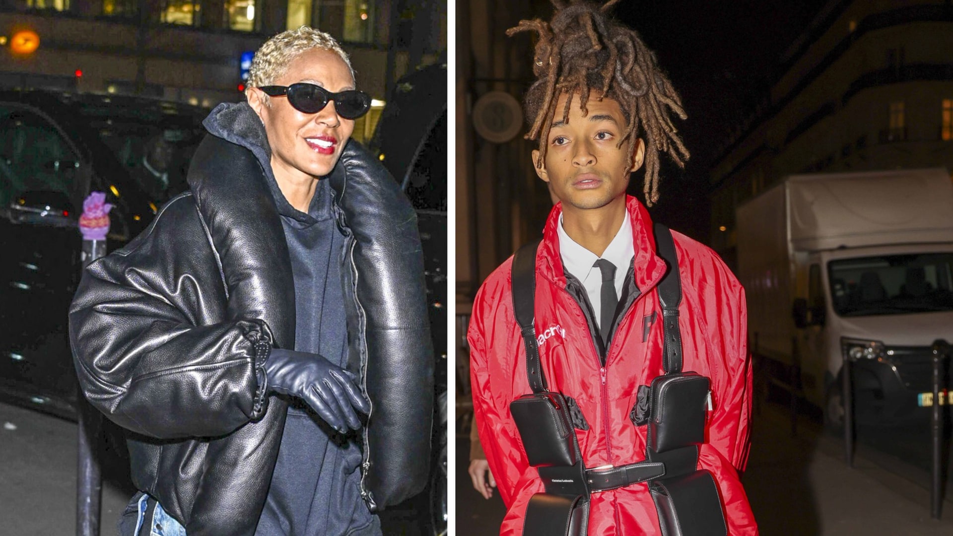 Jada Pinkett Smith and Jaden Smith coordinate looks in Paris as she shows support for his fashion debut