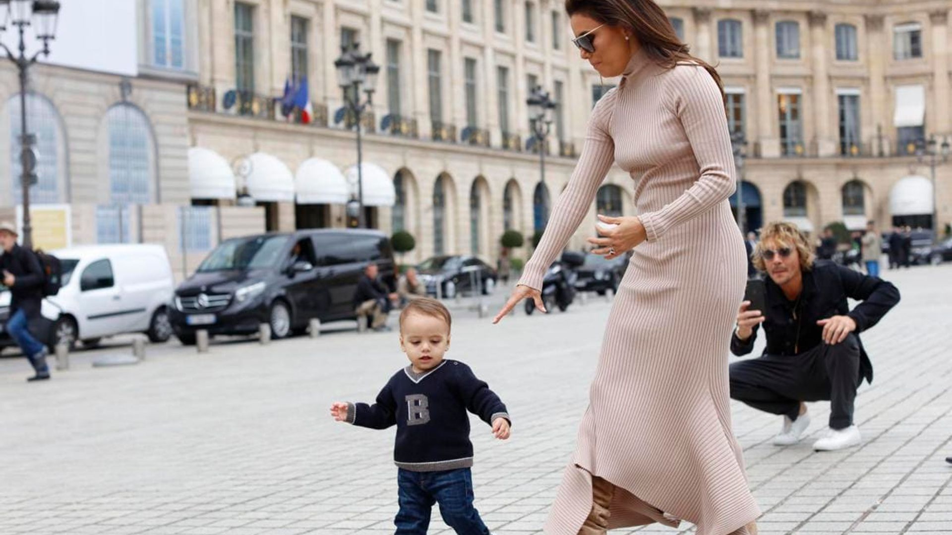 Baby’s first fashion week! Eva Longoria shows Santi around Paris