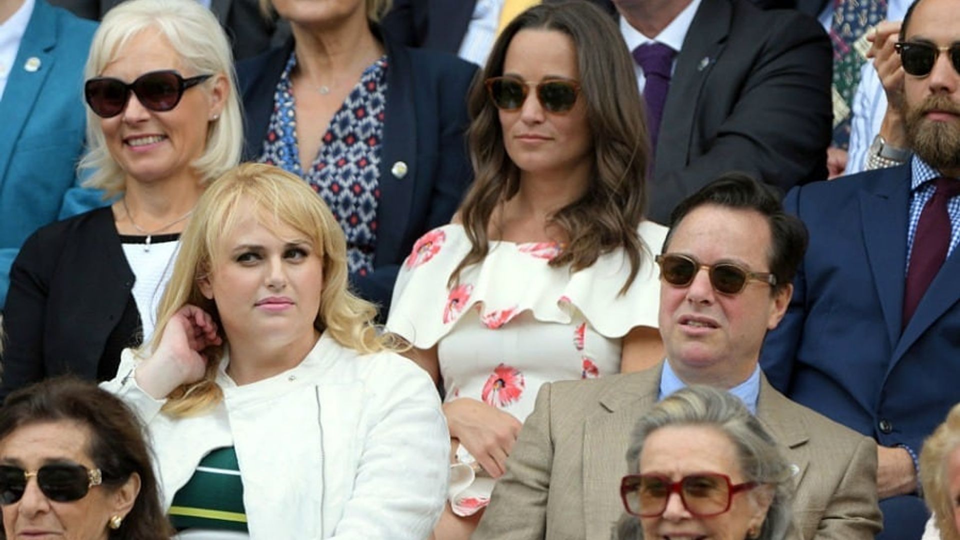 Pippa Middleton and Rebel Wilson have an animated day at Wimbledon