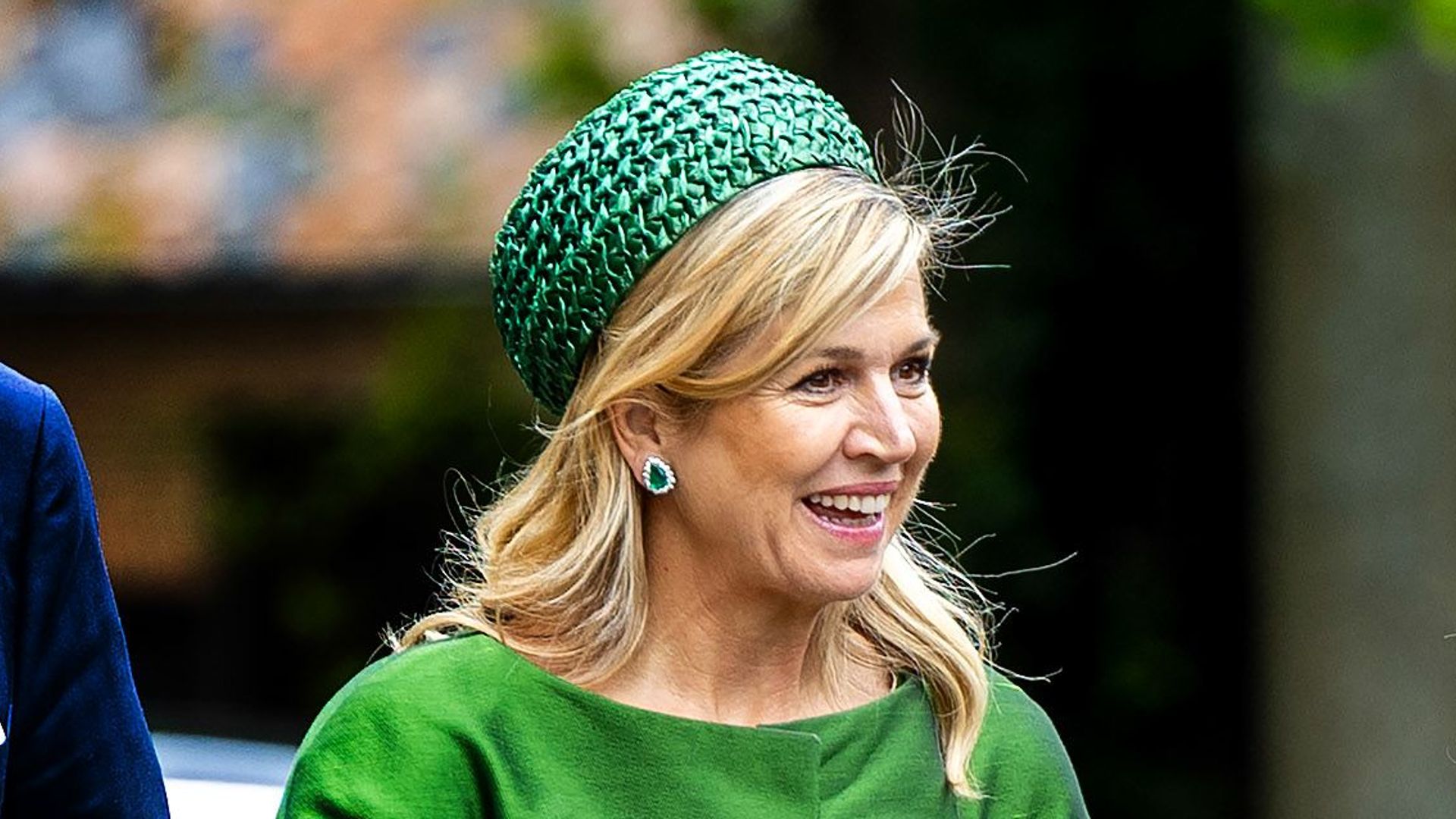Queen Maxima wore an emerald green skirt suit